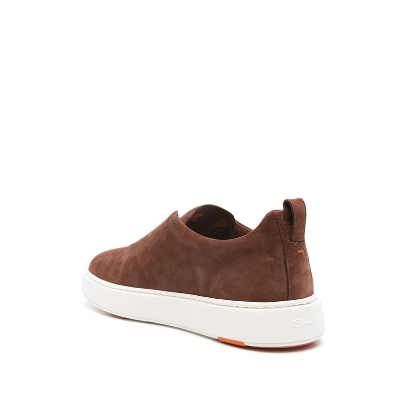 Santoni BROWN LEATHER SNEAKER WITH RUBBER SOLE outlook