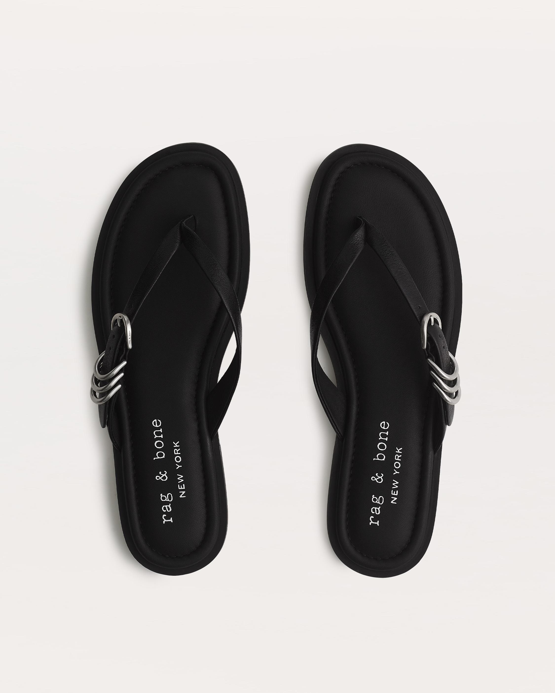 Gia Leather Thong Sandals - 4