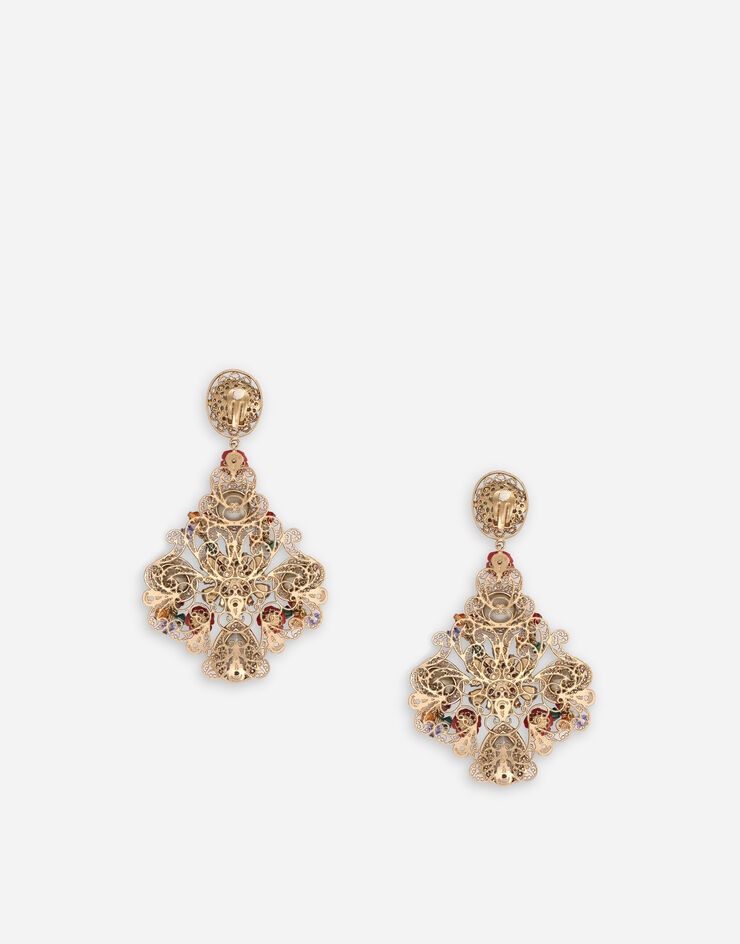 Drop earrings with rhinestone accents - 4