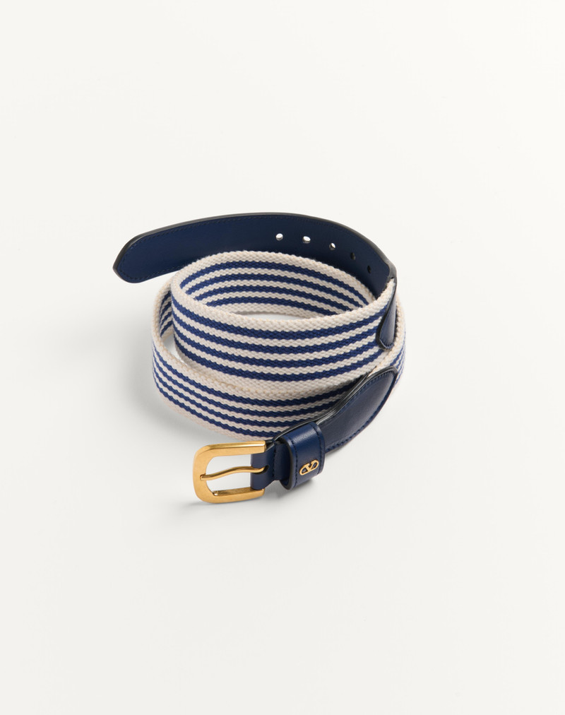 Valentino VLOGO SIGNATURE BELT IN RIBBON AND CALFSKIN 35 MM outlook