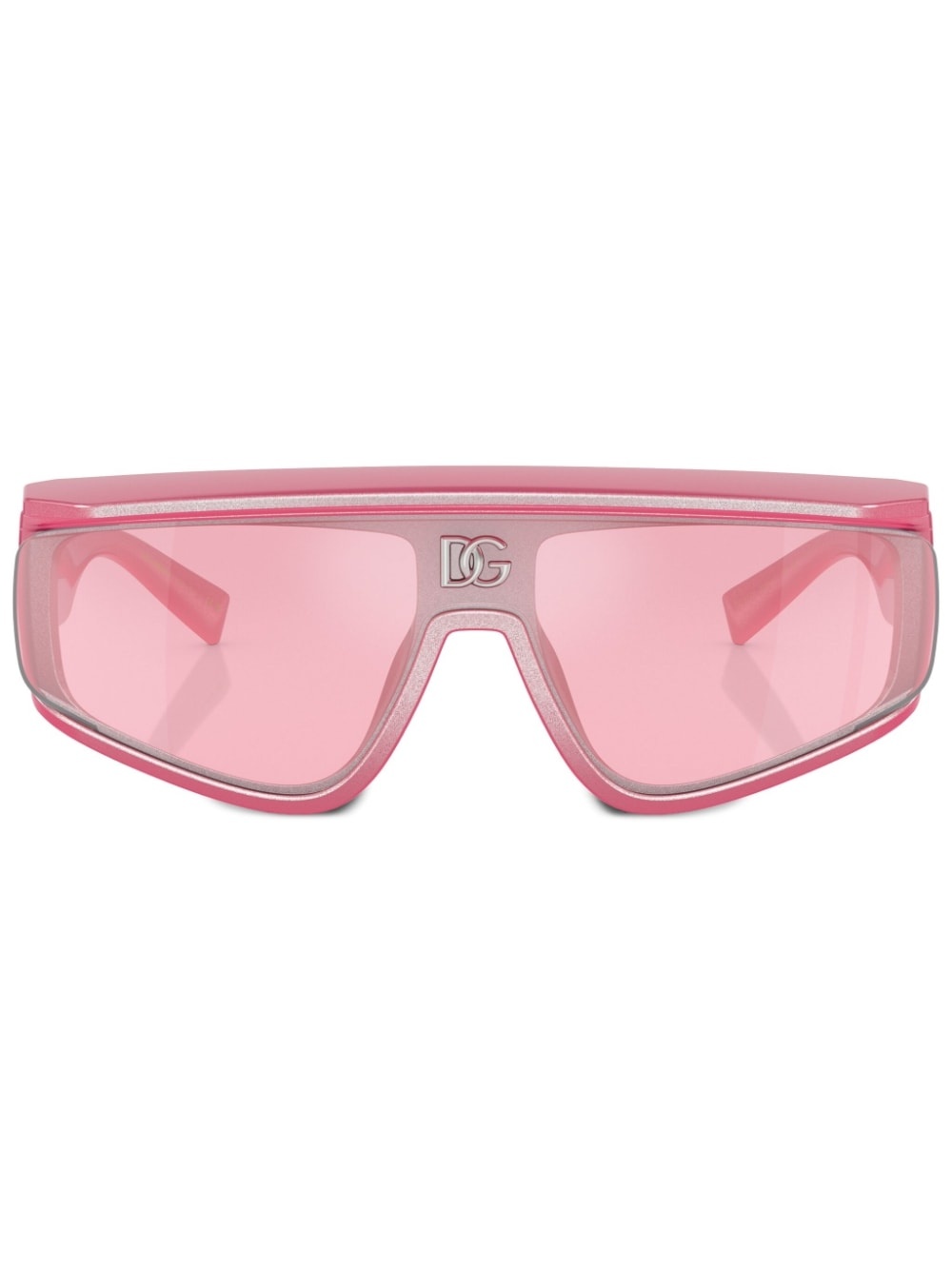 glittery shield-frame sunglasses - 1