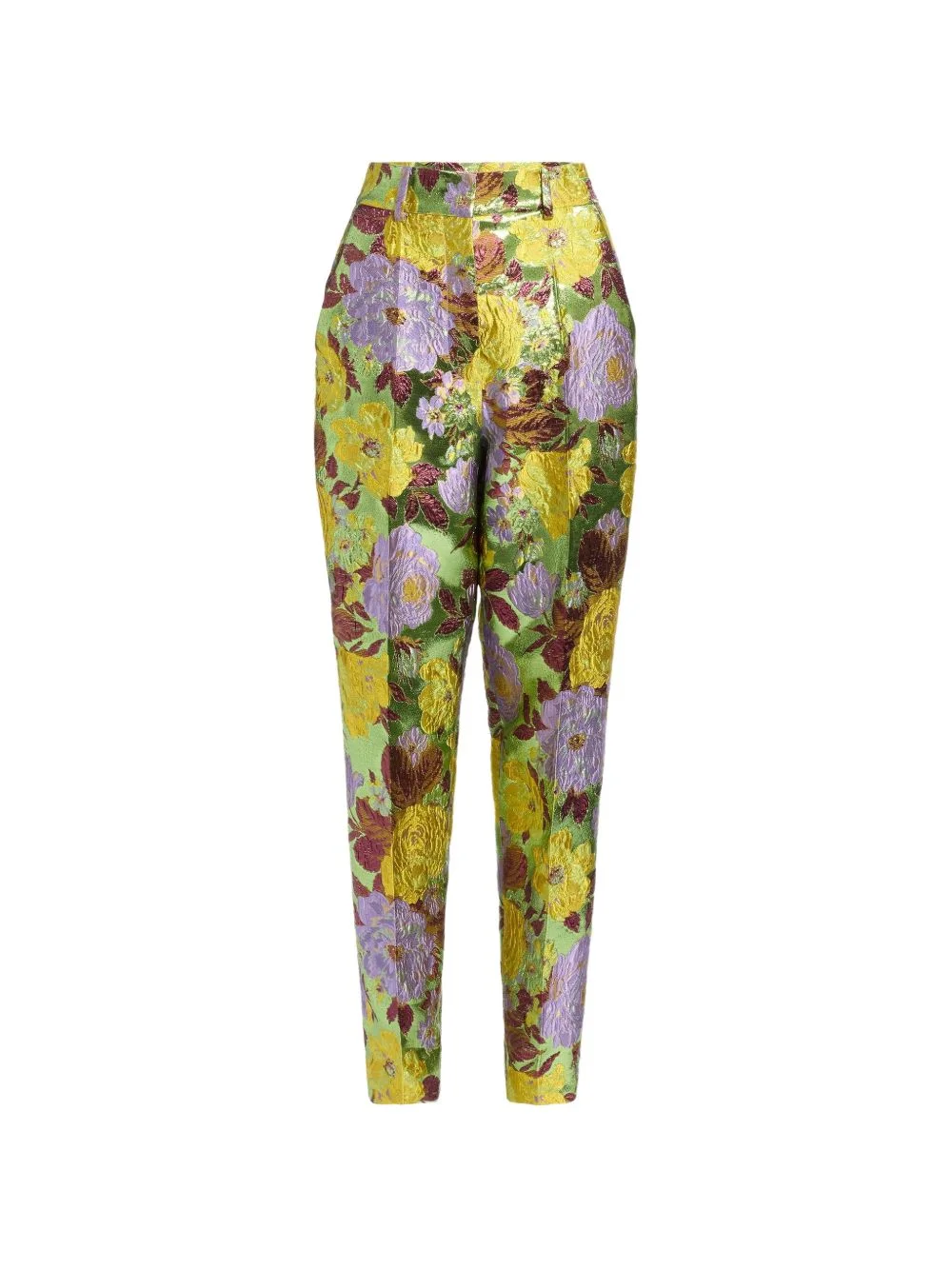 brocade floral-print trousers - 1