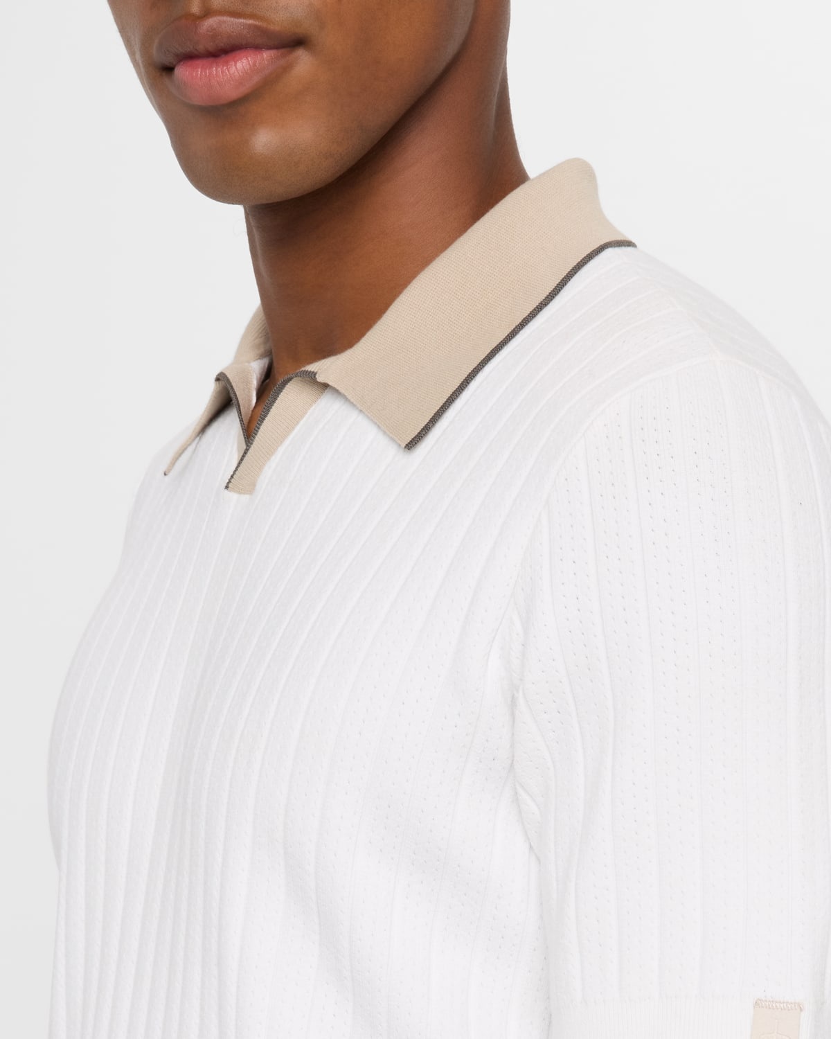 Men's Sanford Ribbed Johnny Collar Polo Sweater - 5