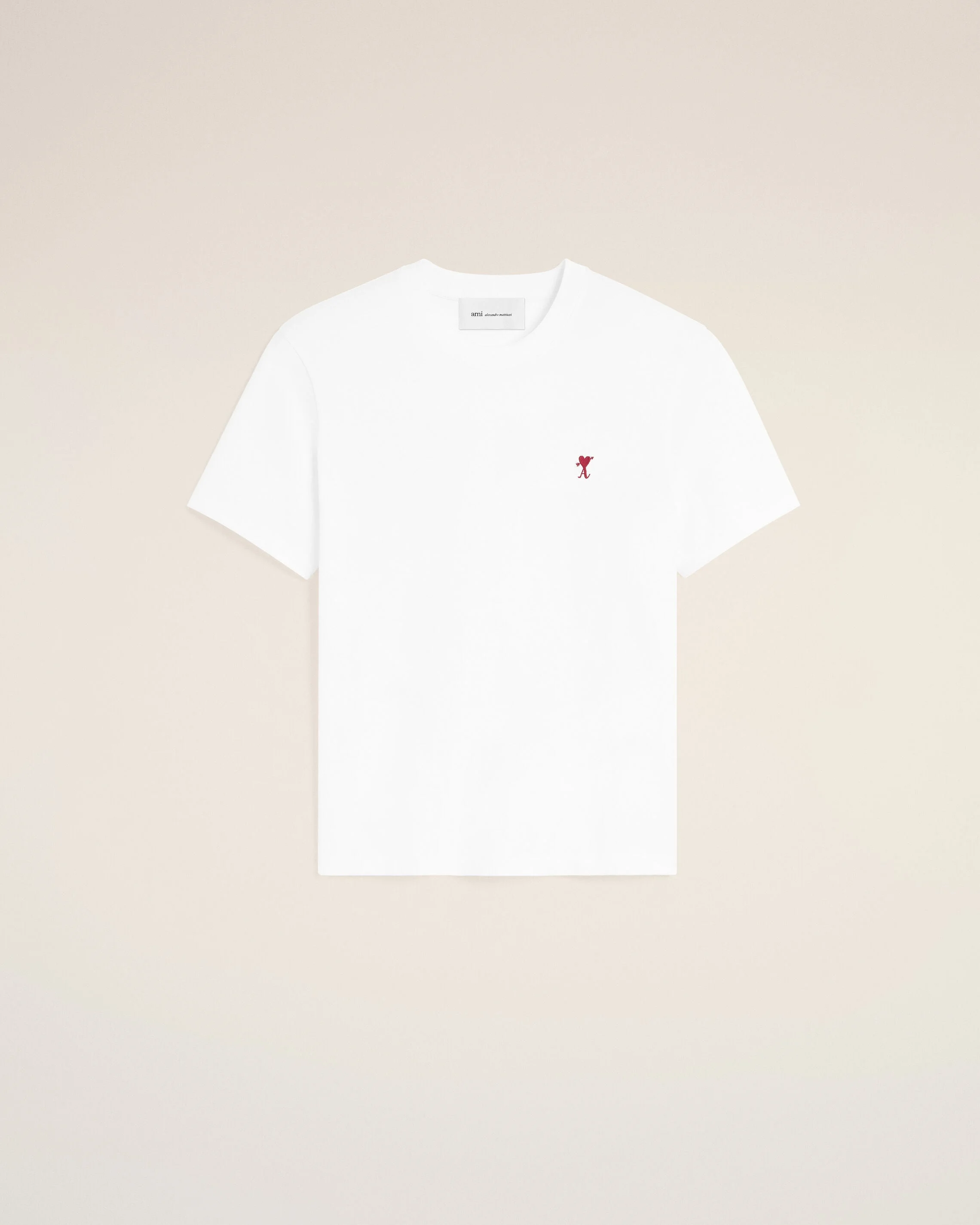 WHITE COTTON T-SHIRT WITH AMI DE COEUR ARROW - 1