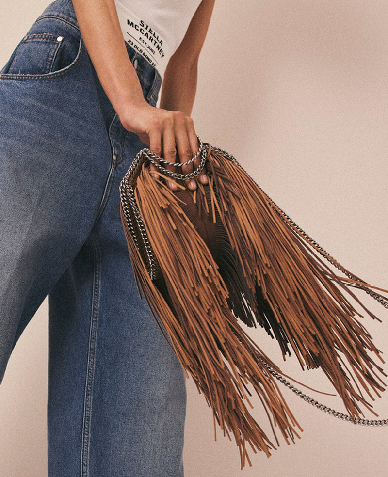 Alter-Suede Fringe Falabella Tiny Tote Bag 3
