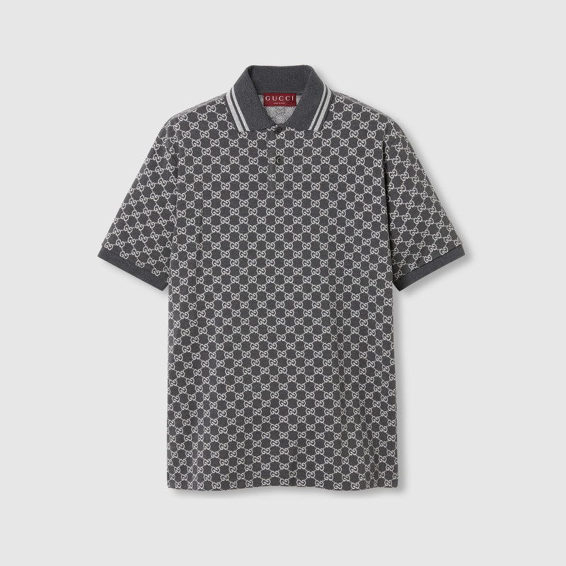 GG cotton lurex jacquard polo shirt 1