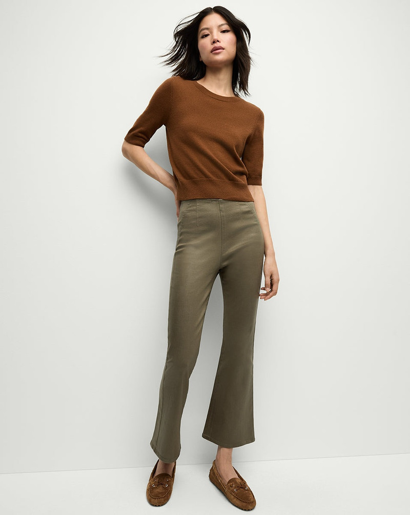 VERONICA BEARD CARSON COATED KICK-FLARE JEAN outlook
