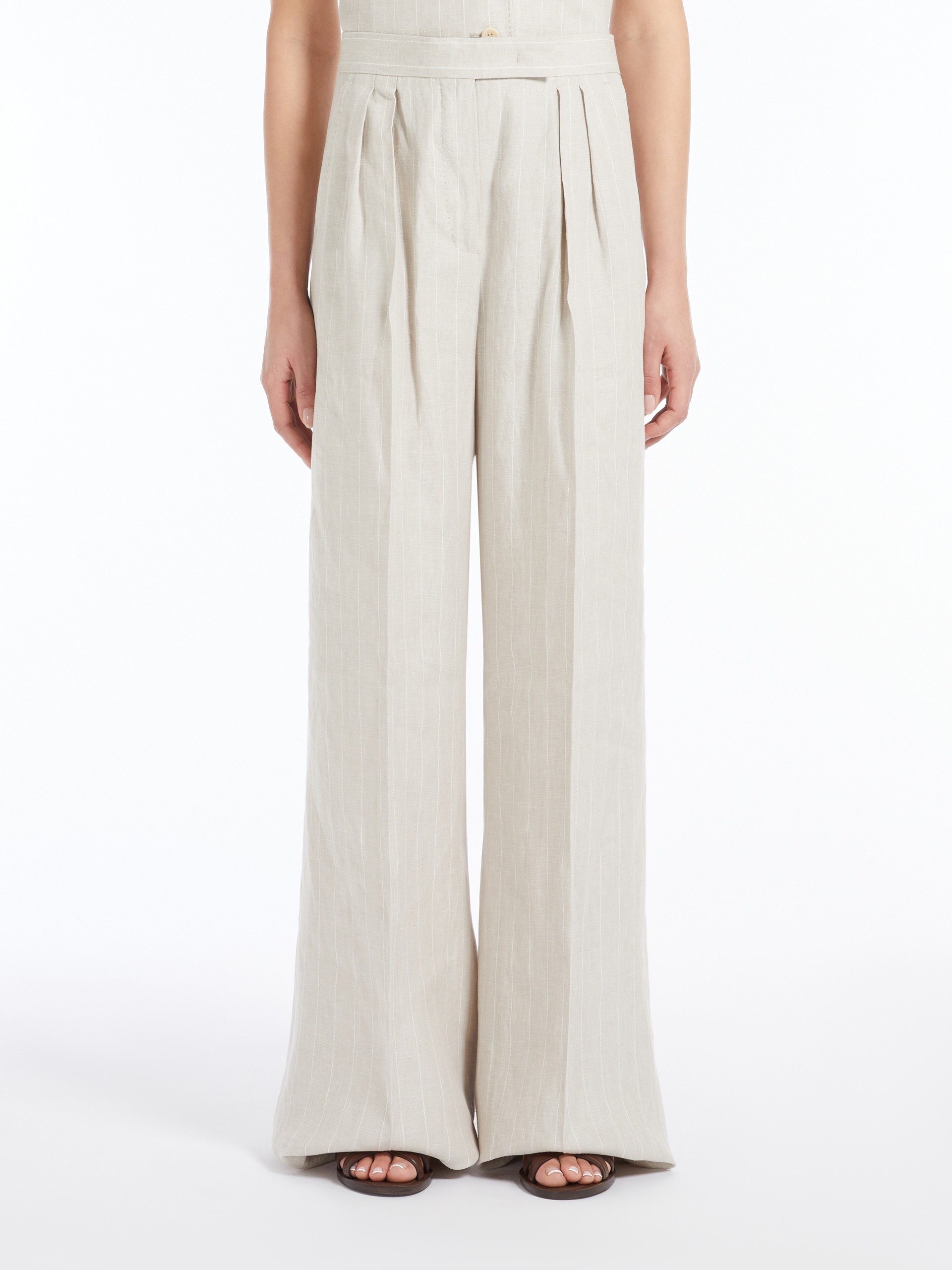 RAUCHE Wide linen trousers - 3