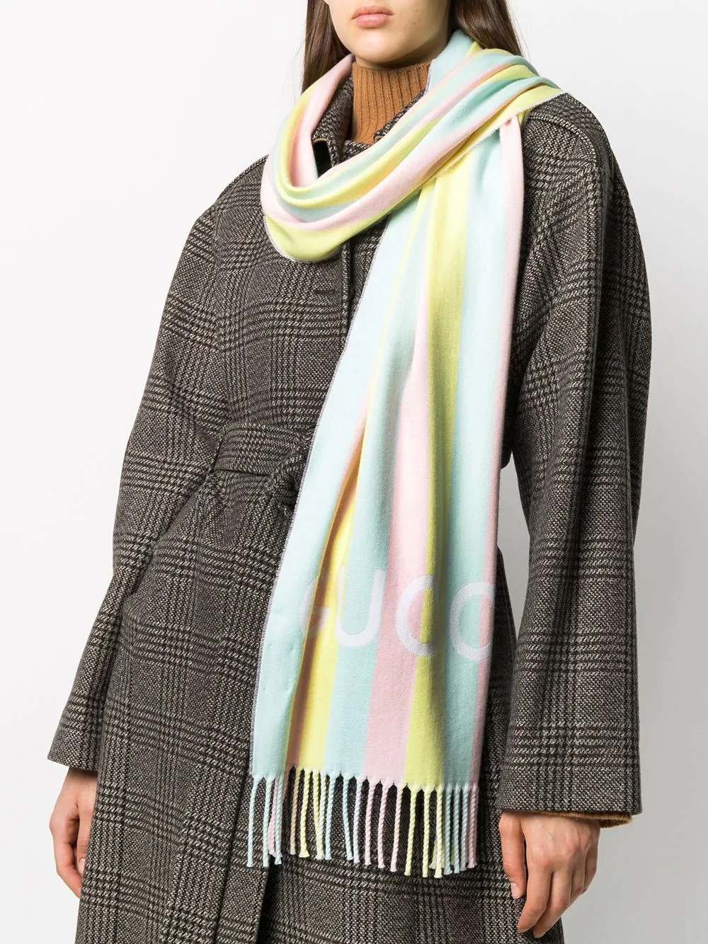 striped wool scarf - 2