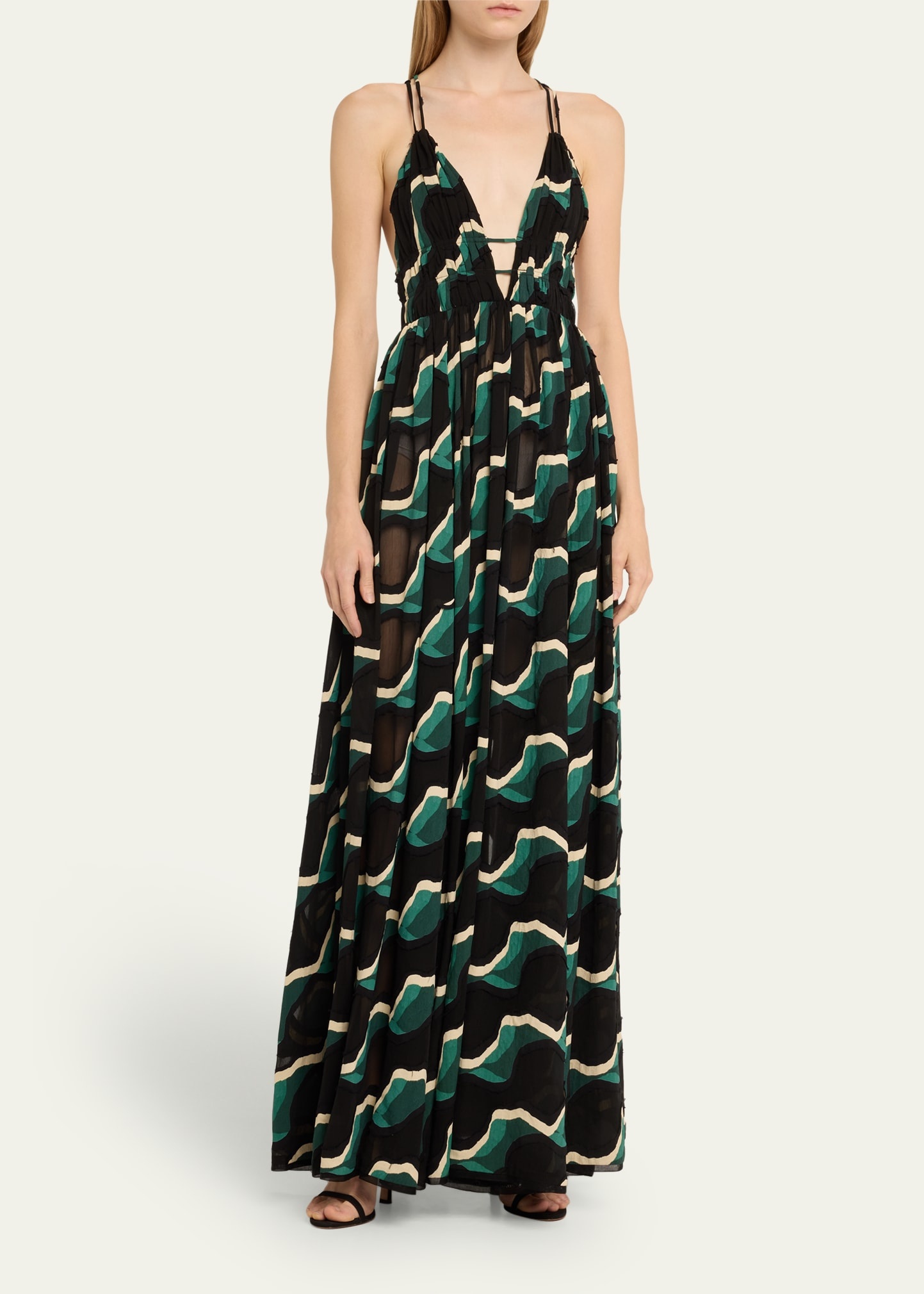 Adonis Printed Open-Back Maxi Dress - 4