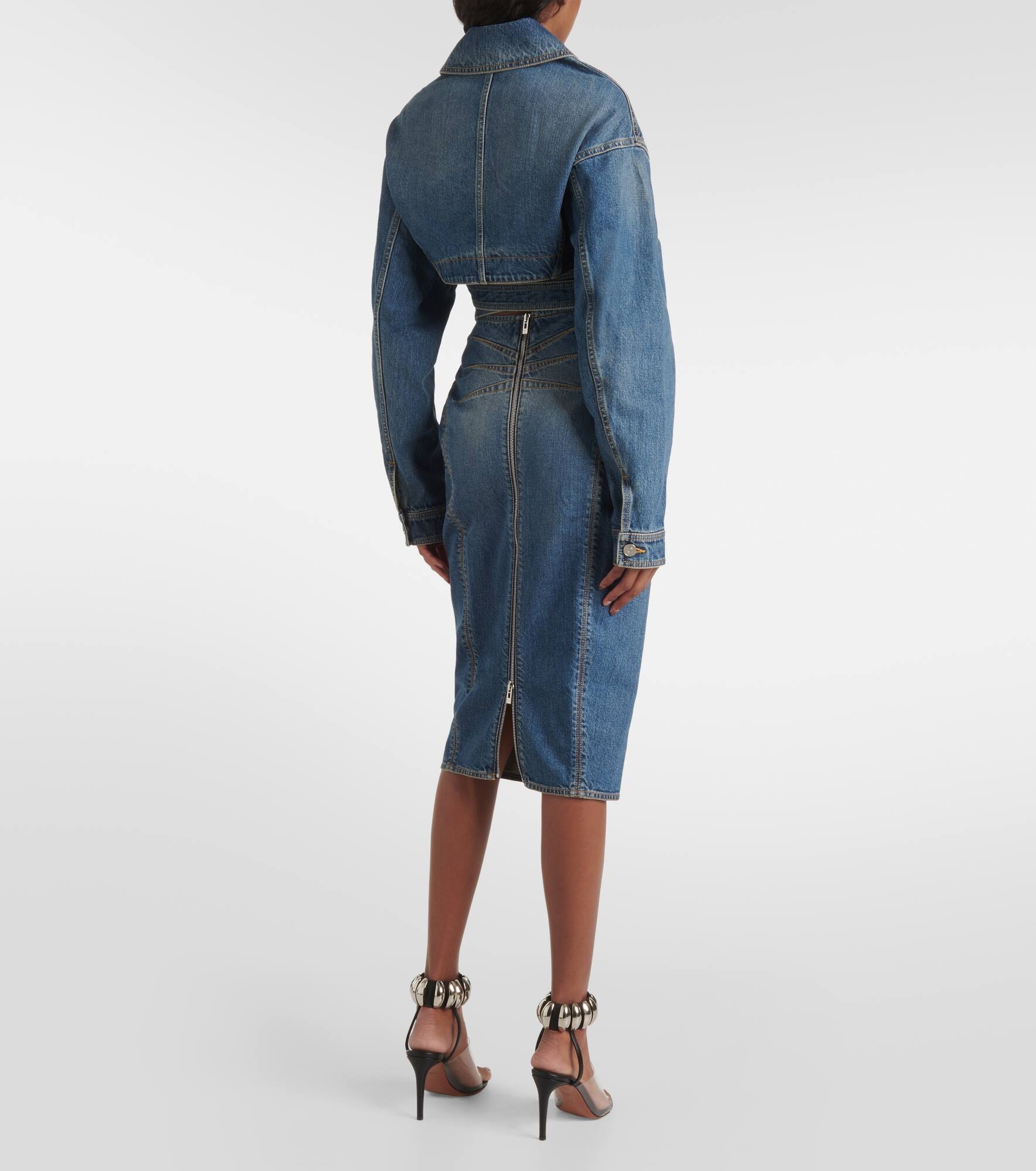 Denim pencil skirt - 3
