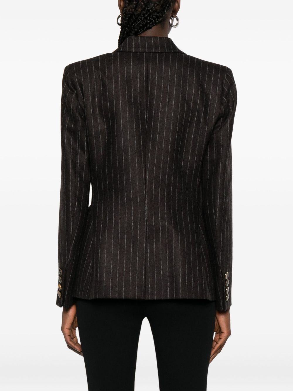 Lady Maud pinstripe button-detail blazer - 4