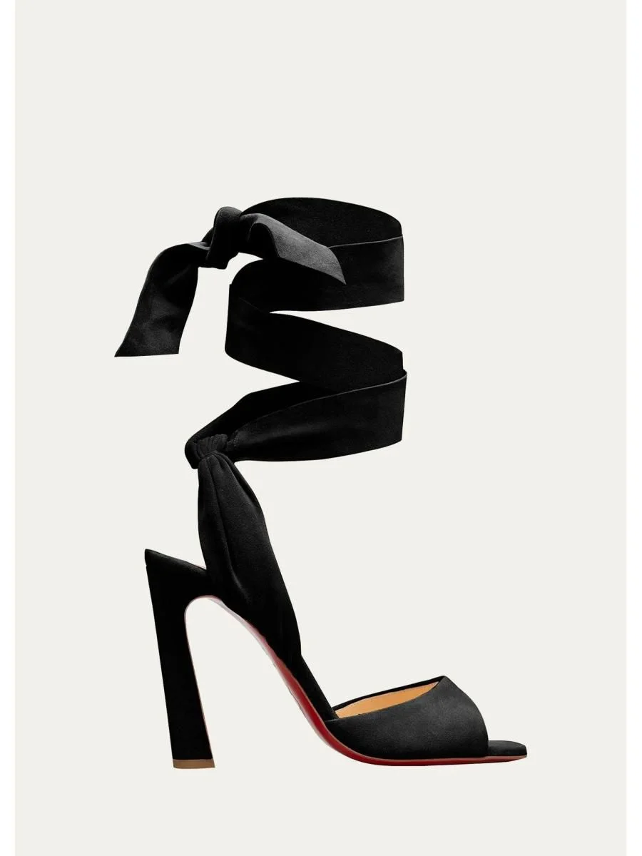 Rose Amelie Ankle-Wrap Red Sole Sandals - 1