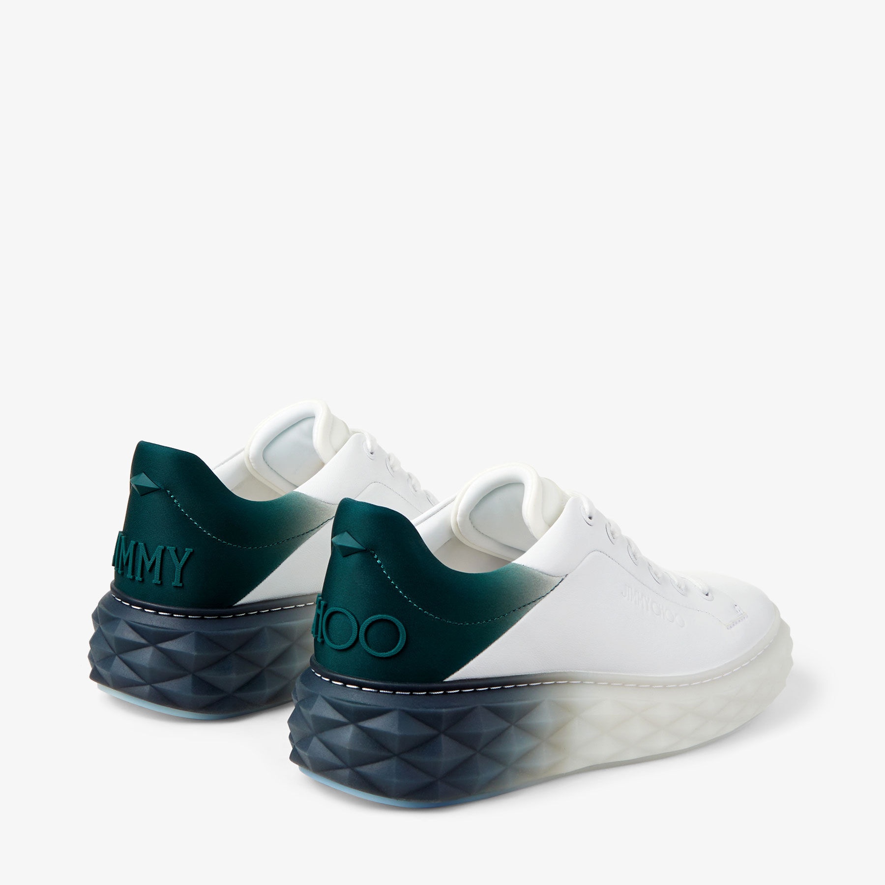 Diamond Maxi/f Ii
White and Green Leather Trainers with Platform Sole - 6