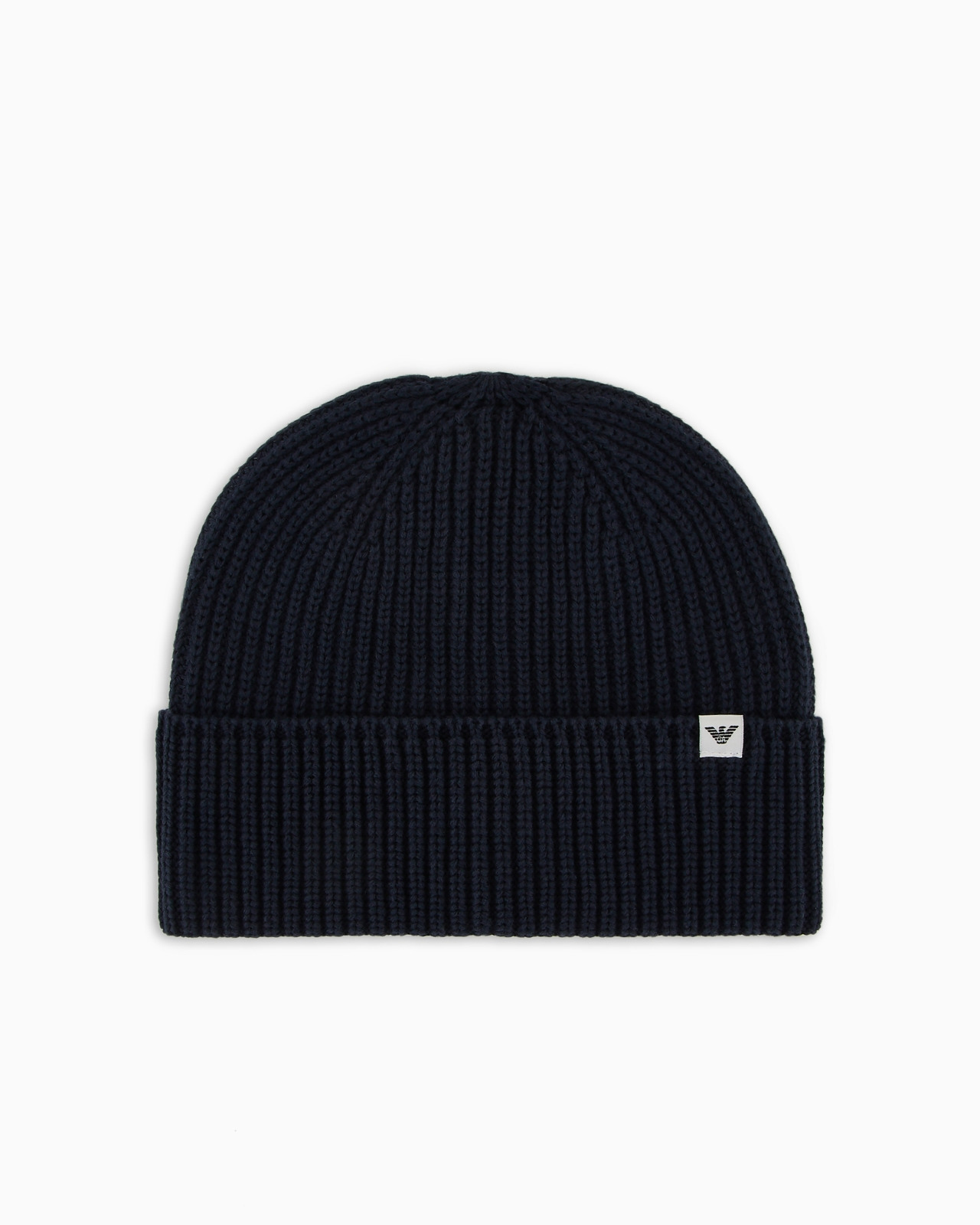 Rib-knit beanie with turn-up brim - 1
