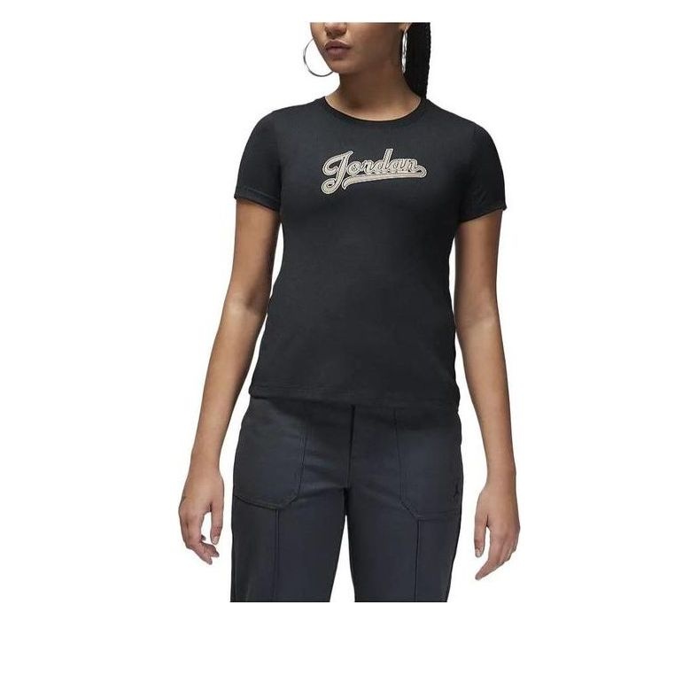 (WMNS) Air Jordan Slim Fit T-Shirt 'Black' FN5390-010 - 1