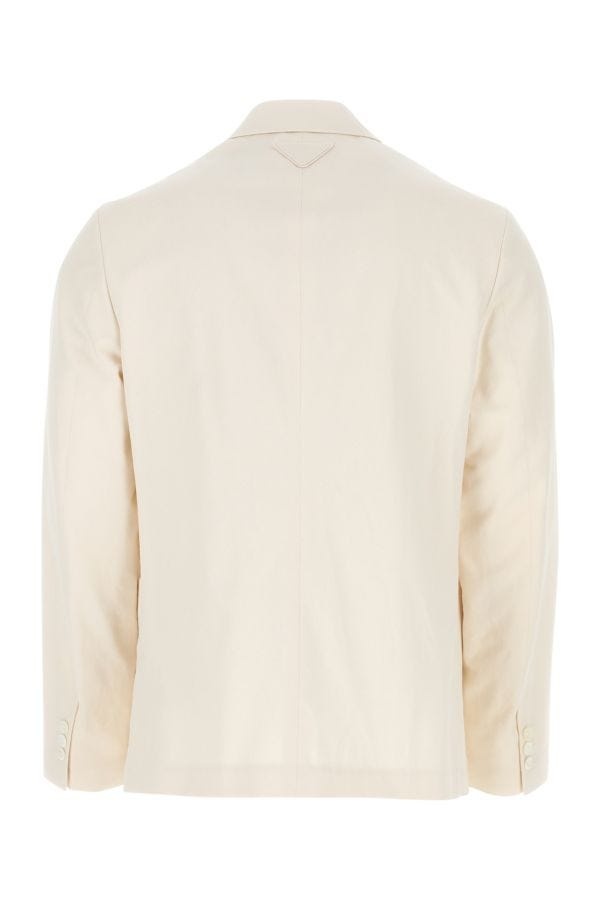 ジャケット PRADA SS23 Ivory cotton blazer (P555NS23112LT F0018) PRADA women's jacket Blazer white Ivory cotton stretch Size