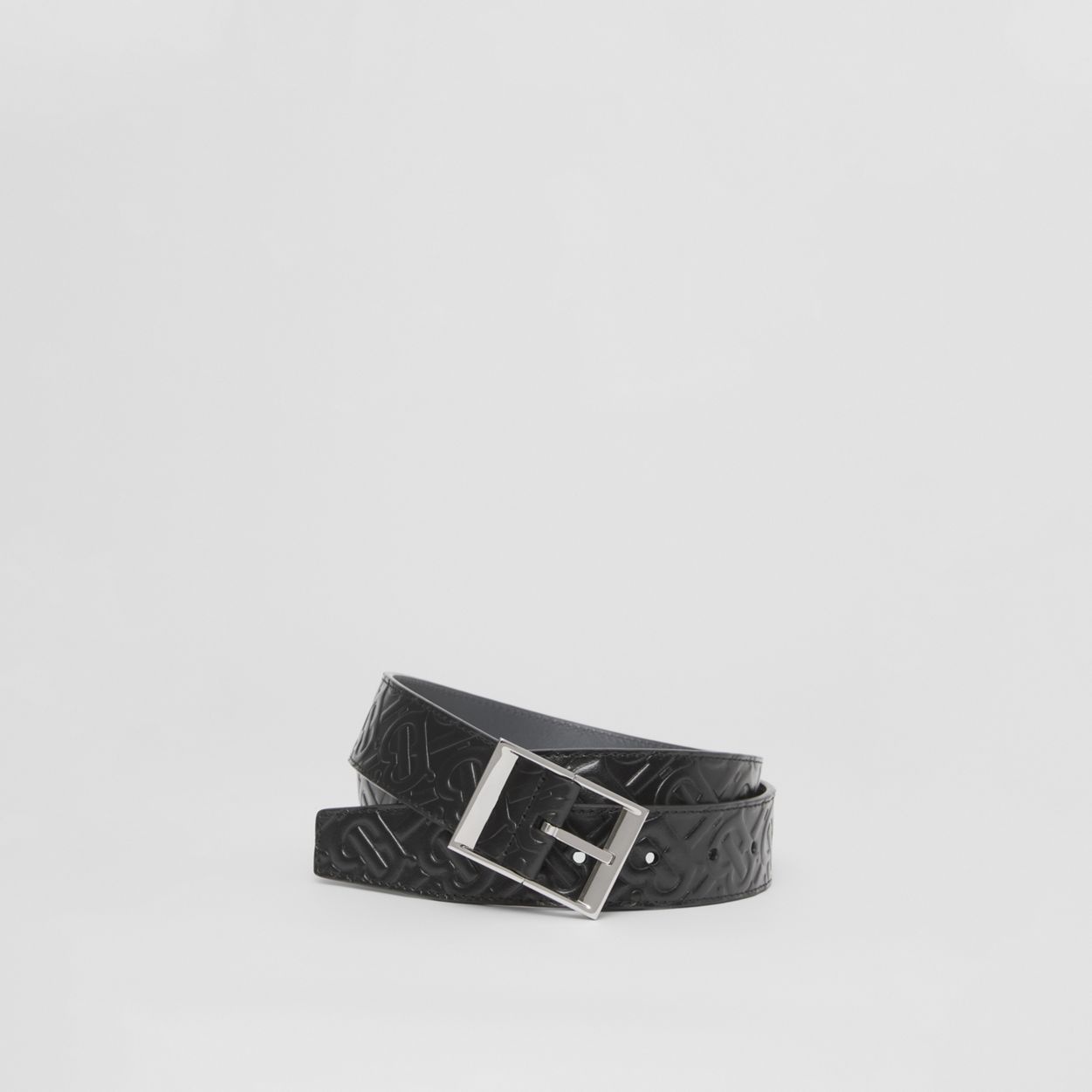 Reversible Embossed Monogram Leather Belt - 1