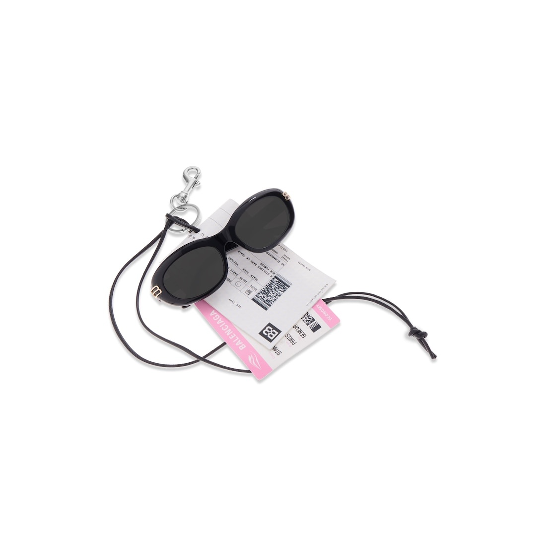 Charm/keychain Train Ticket  in White/black/pink - 4