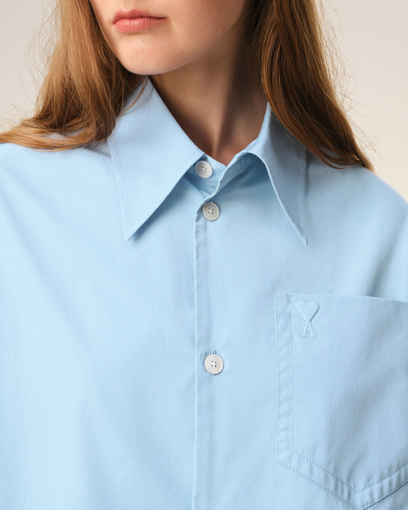 BLUE COTTON SHARP COLLAR AMI DE COEUR WIDE SHIRT 4