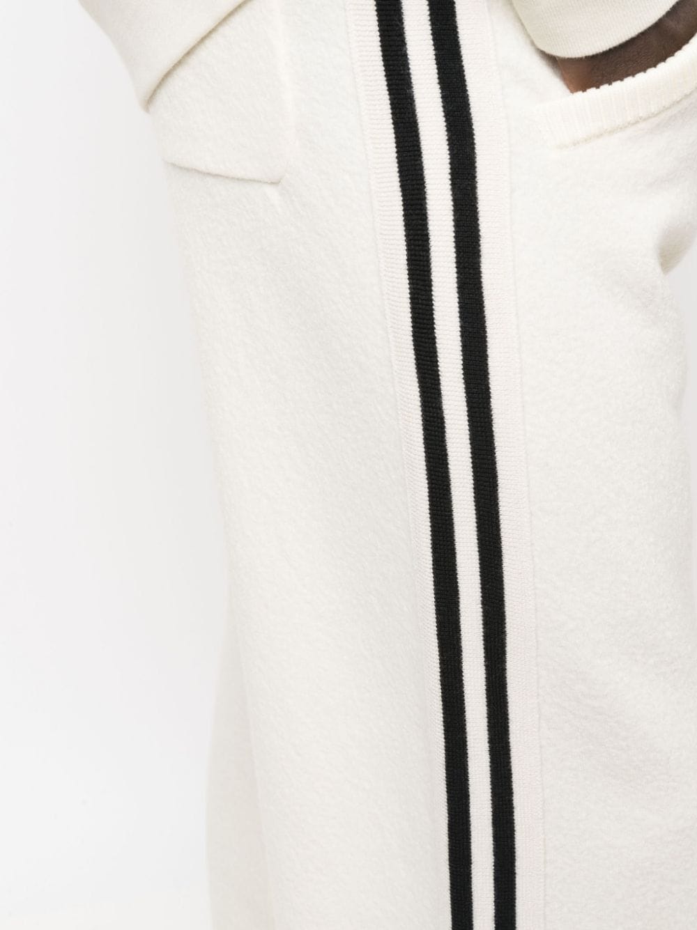 side stripe wool track pants - 5