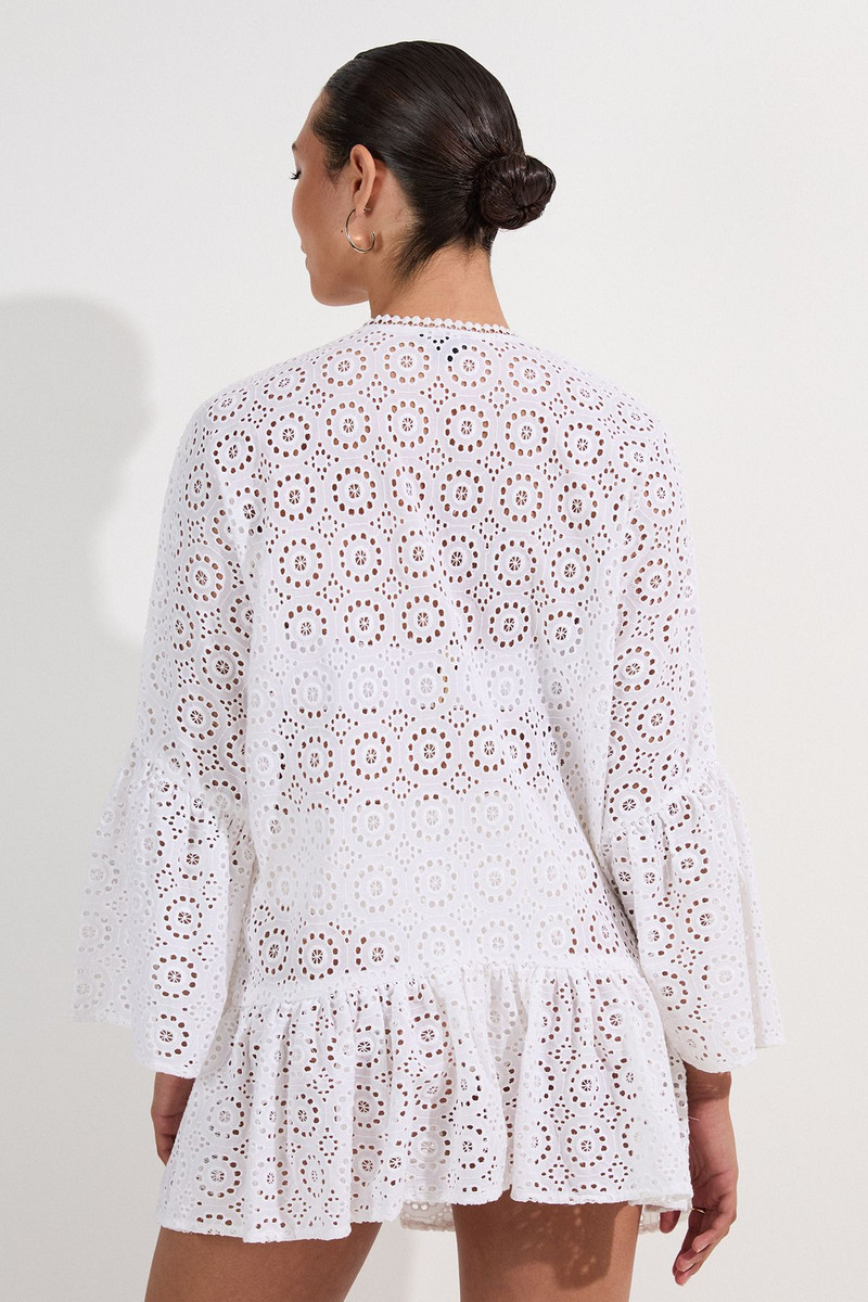 Cotton Broderie Beach Mini Kimono 5