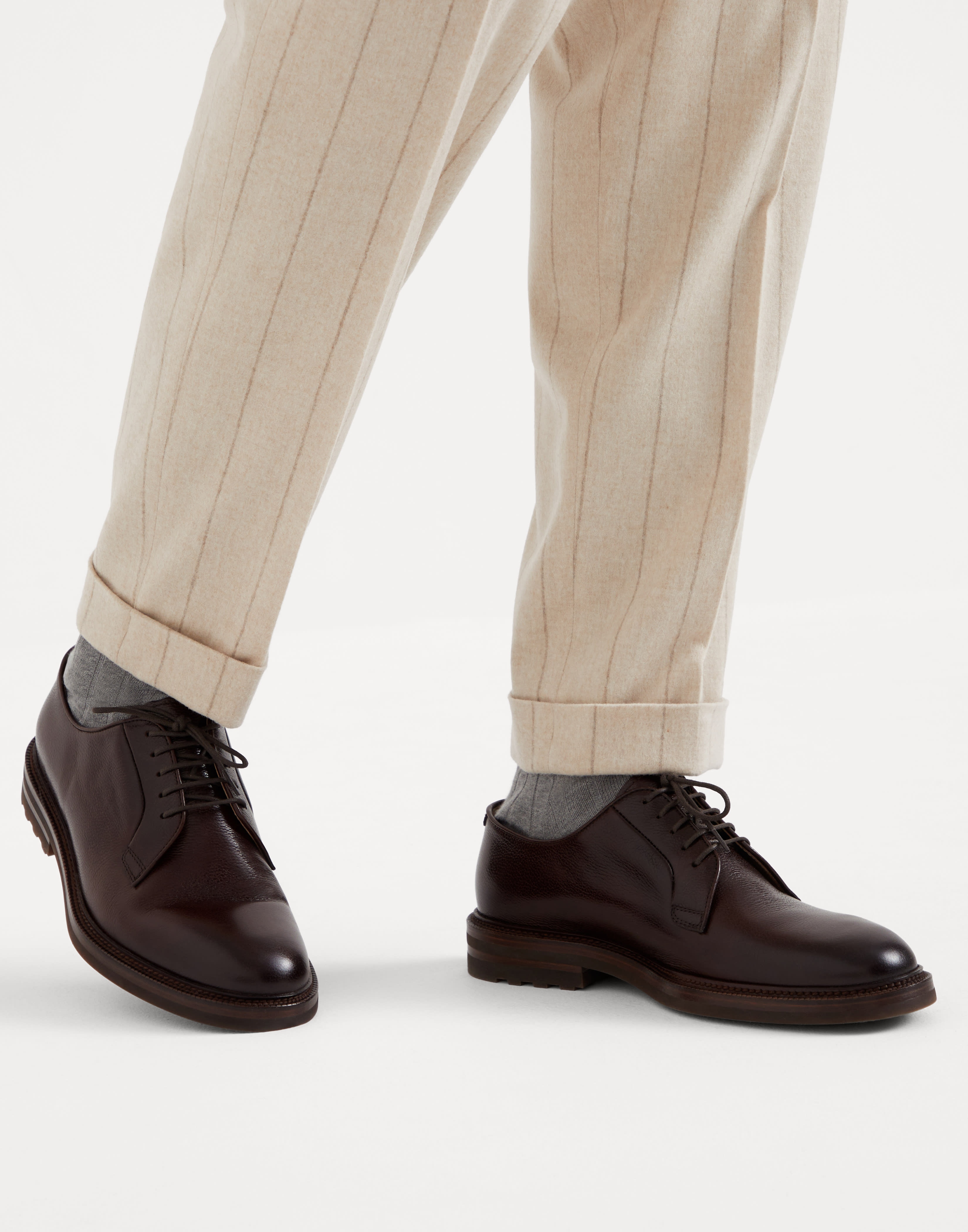 Texture calfskin Derbys - 4