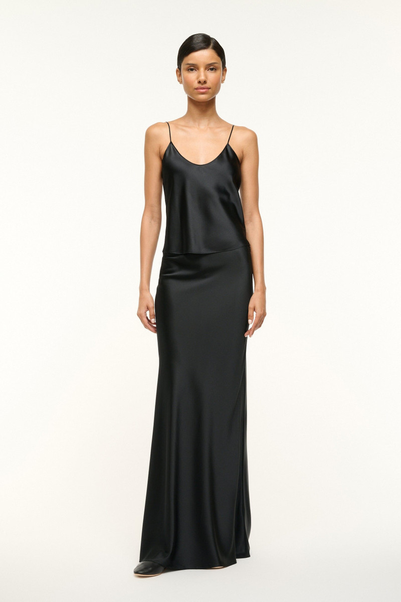 STAUD STAUD ODIN SILK SKIRT BLACK outlook