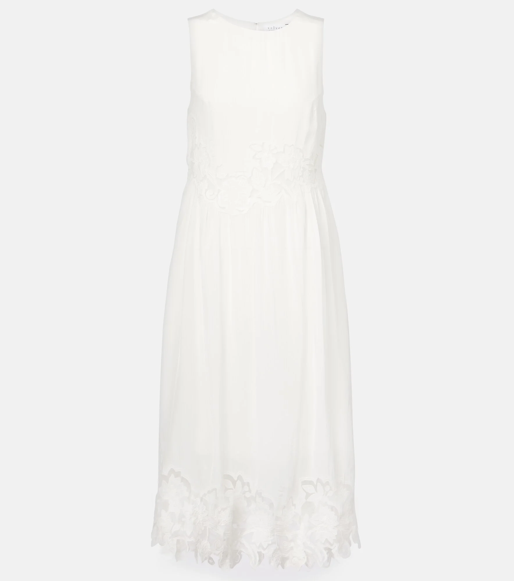 Bianca lace-trimmed midi dress - 1