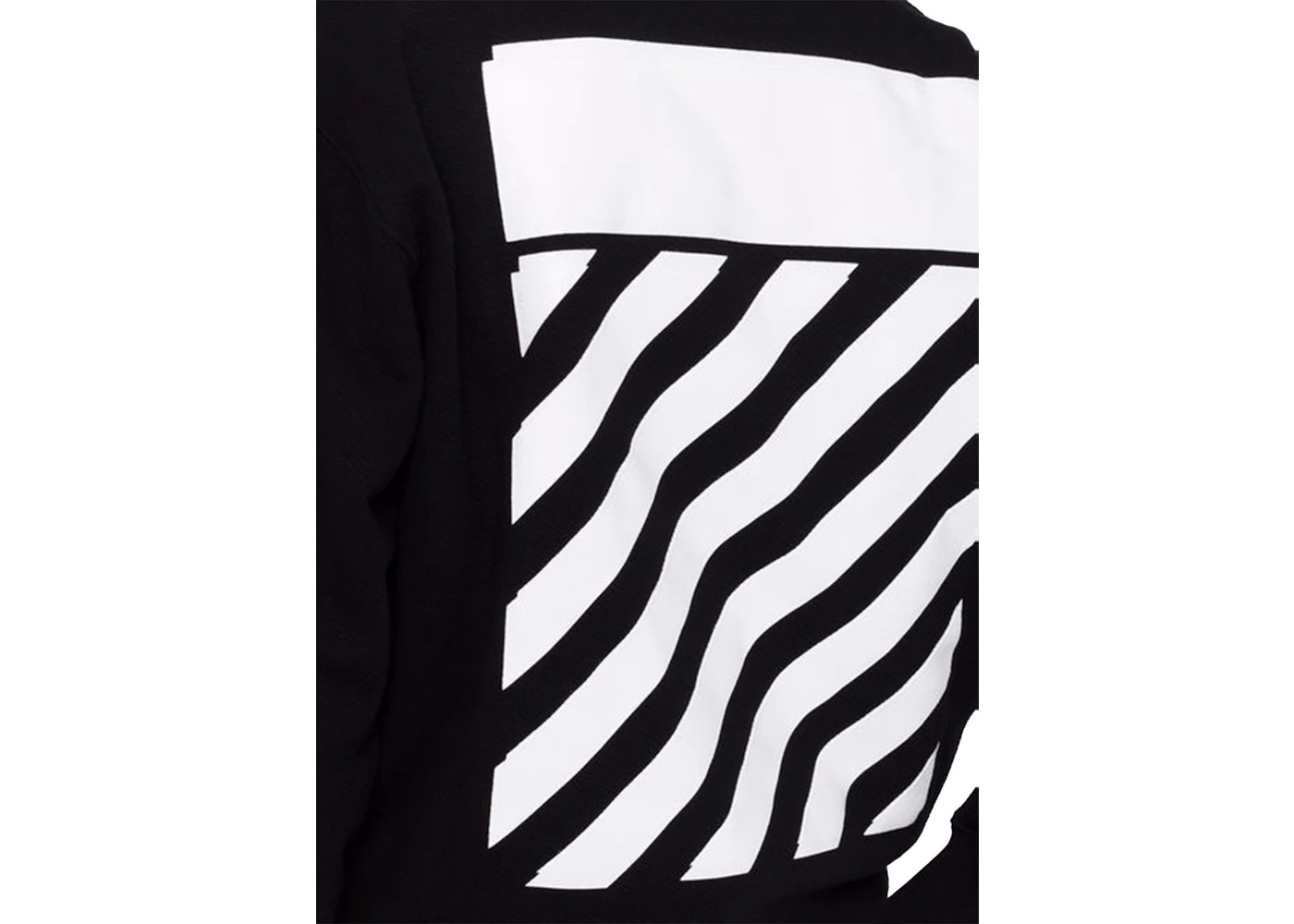 OFF-WHITE Womens Diag-Stripe Crewneck Black/White - 2