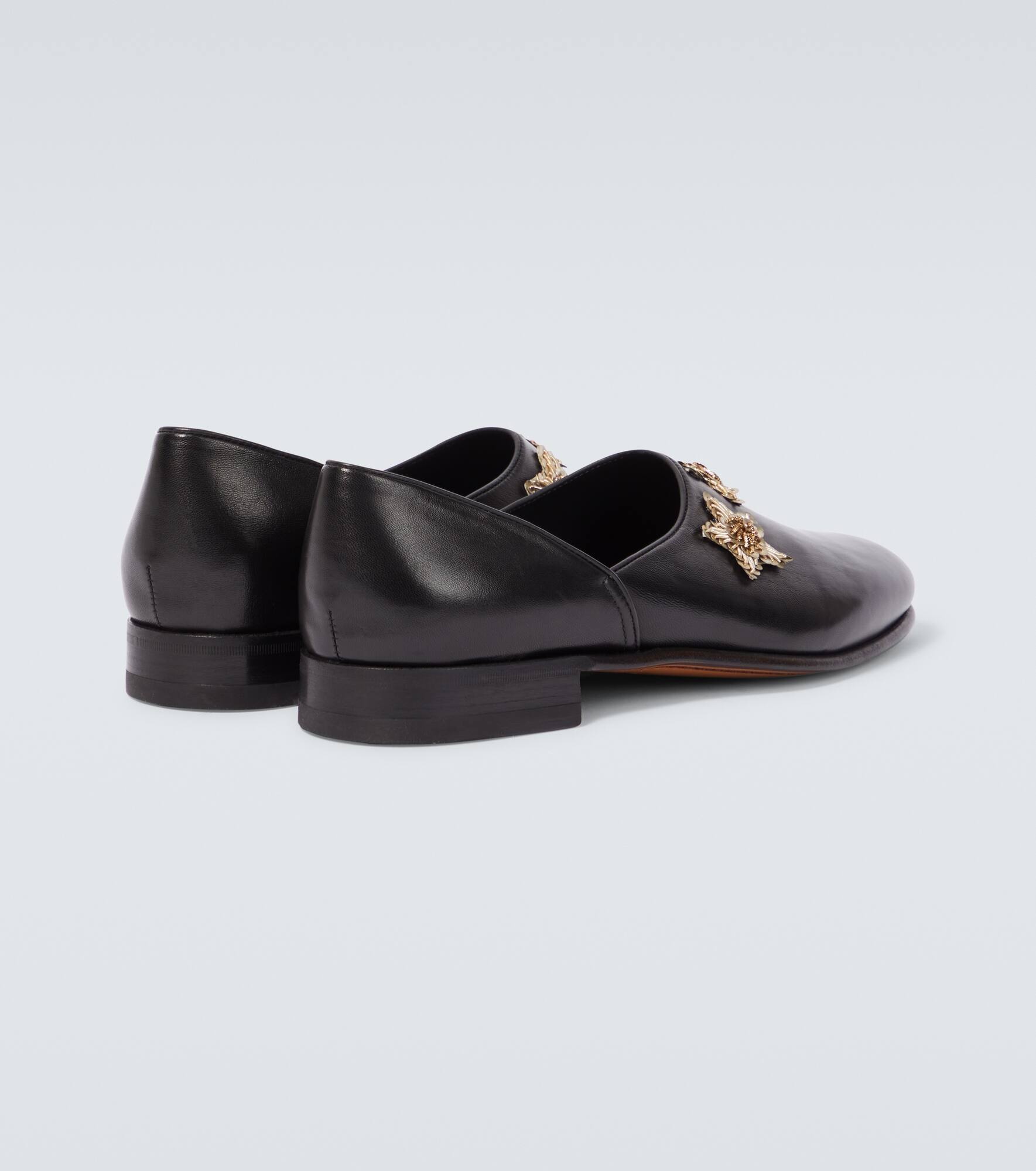 Bullion Star embellished leather loafers - 6