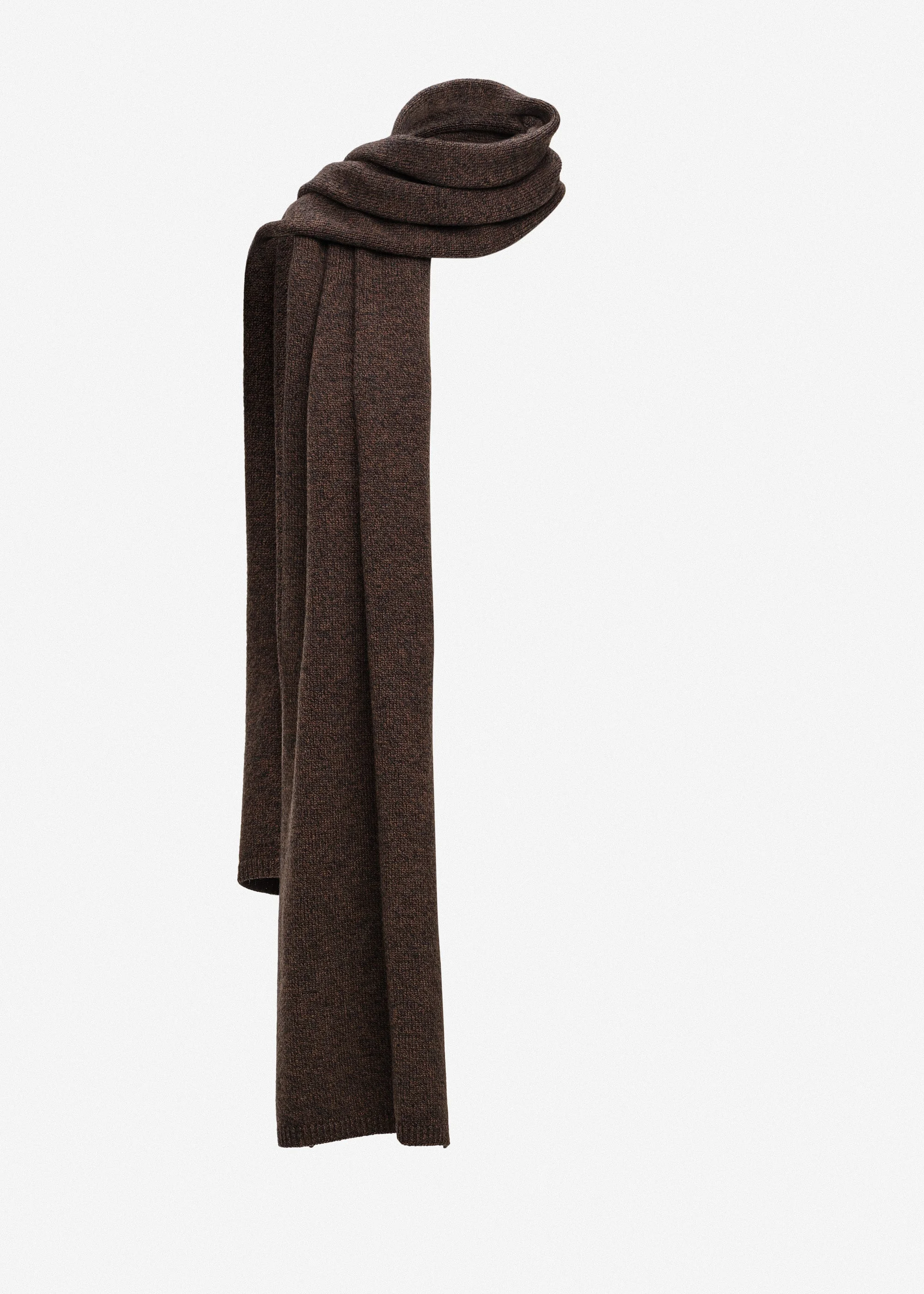 Wool scarf in dark brown - 1