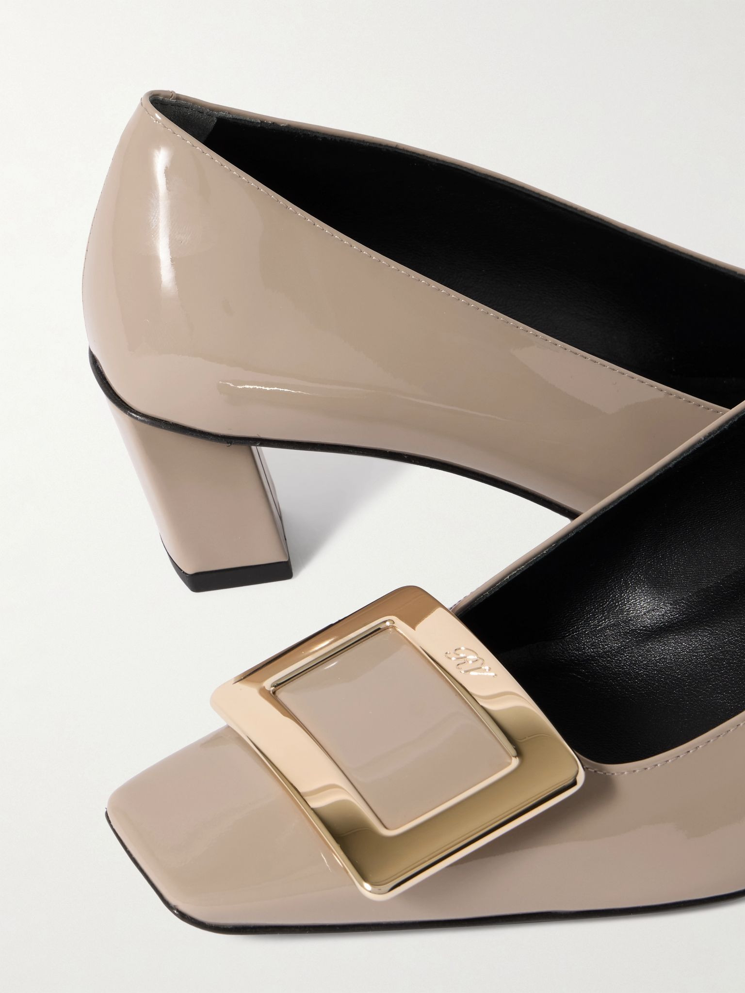 Belle Vivier 45 patent-leather pumps Taupe - 4