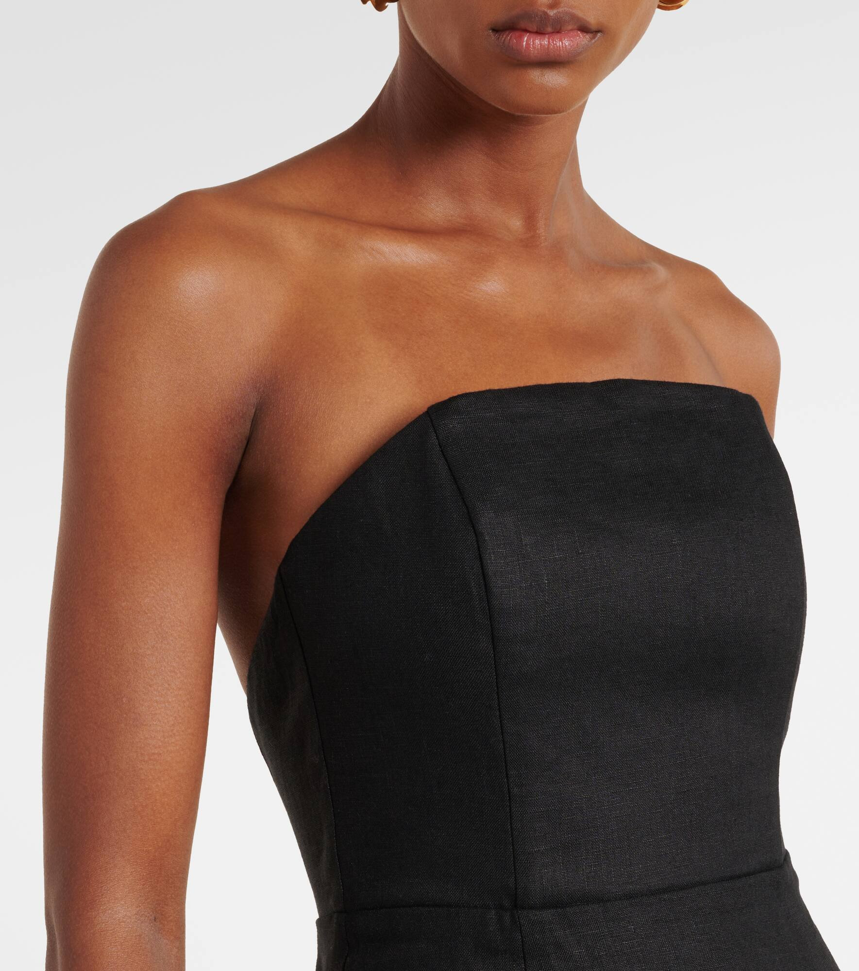 Essie strapless linen gown - 4