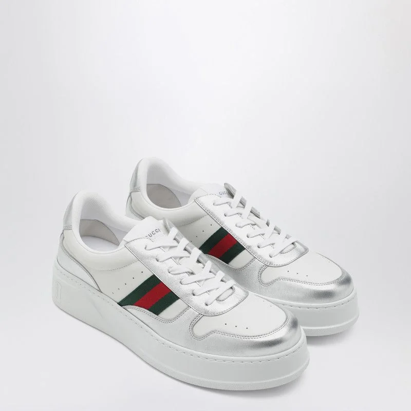Gucci White/Silver Sneakers With Oversized Sole Men - 1