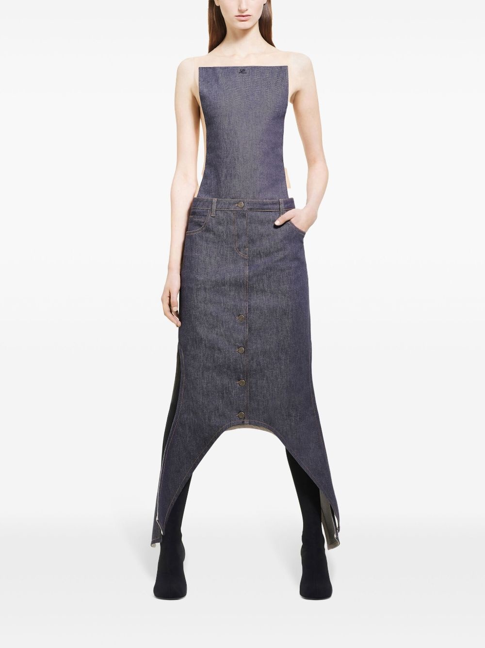 asymmetric-hem skirt - 2