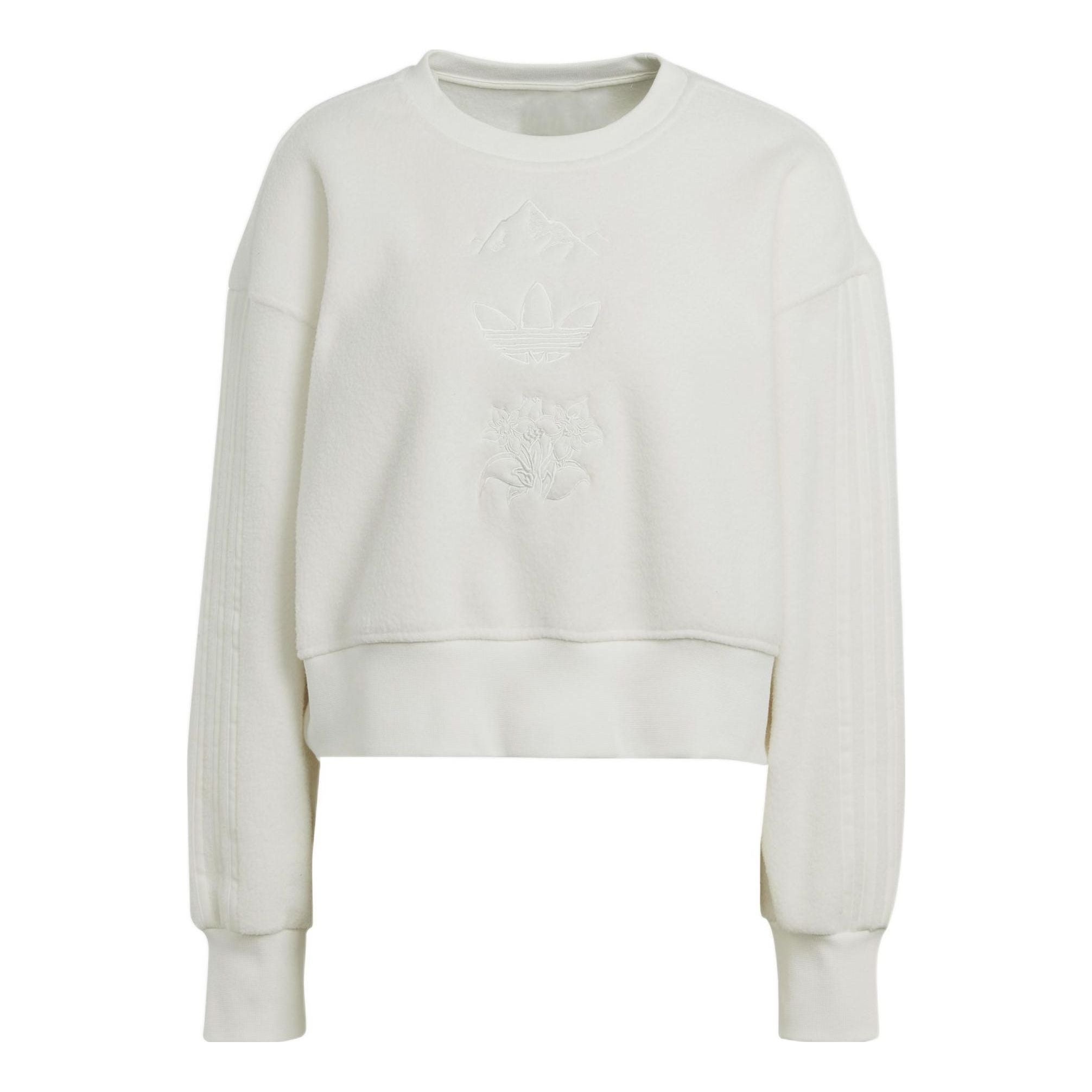 (WMNS) adidas Originals Graphic Polar Fleece Sweatshirts 'White' HM1608 - 1