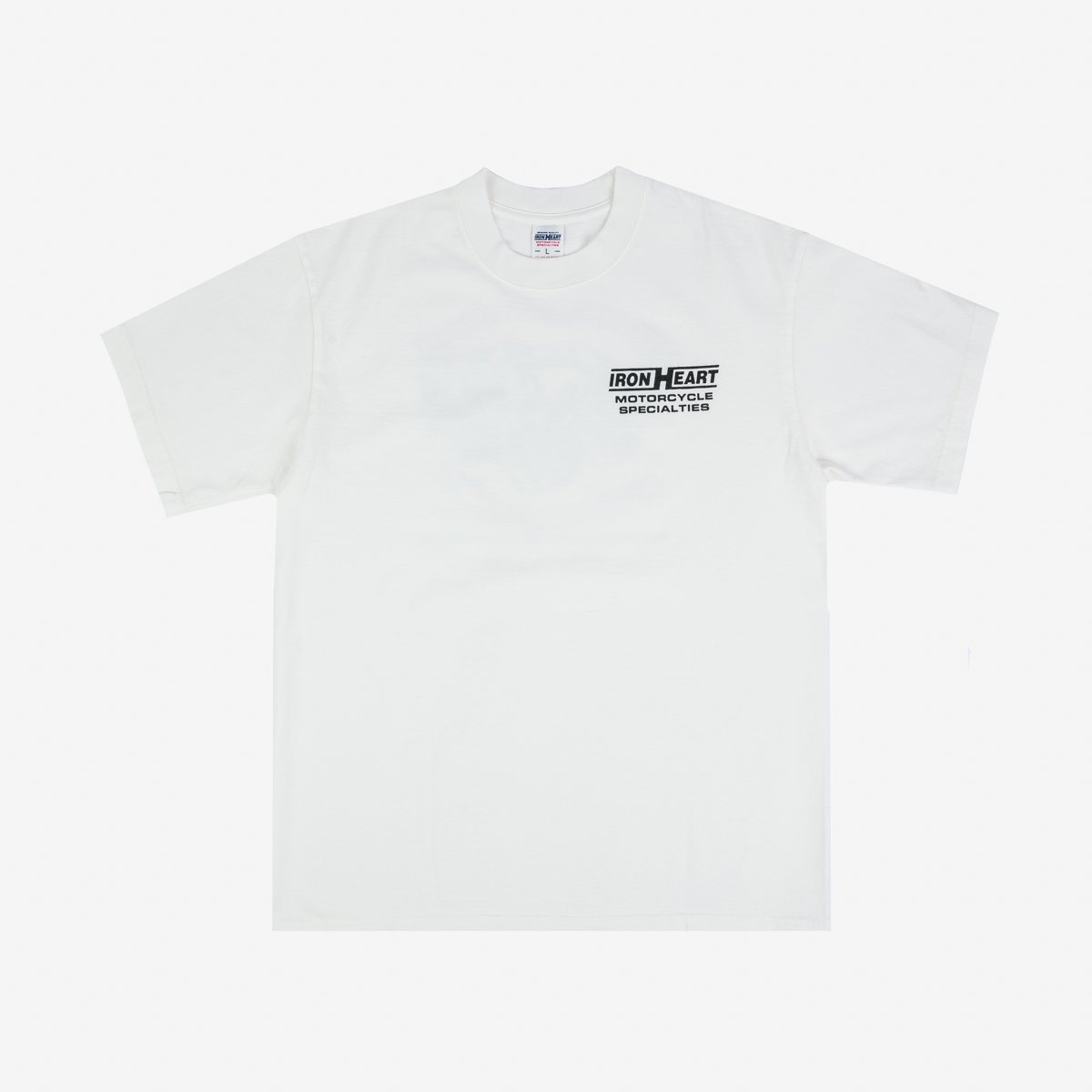 IHPT-2302-WHT 7.5oz Printed Loopwheel Crew Neck T-Shirt - White - 1