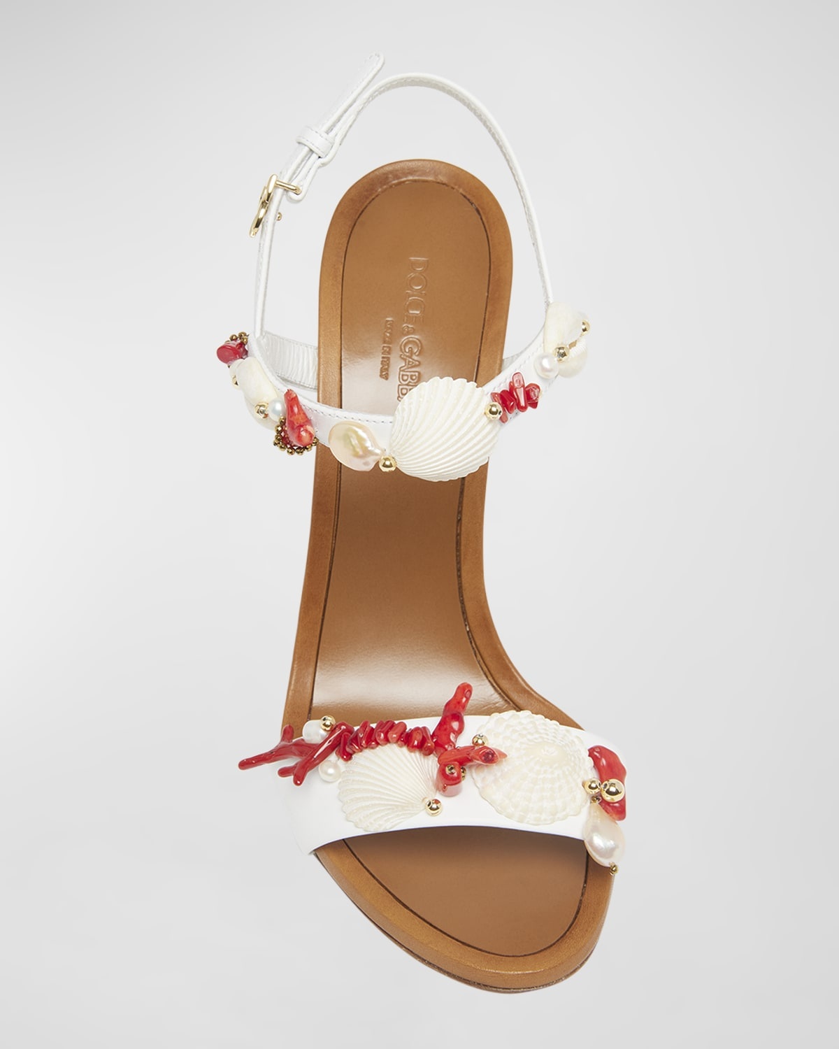 Keira Coral Beaded Ankle-Strap Sandals - 5