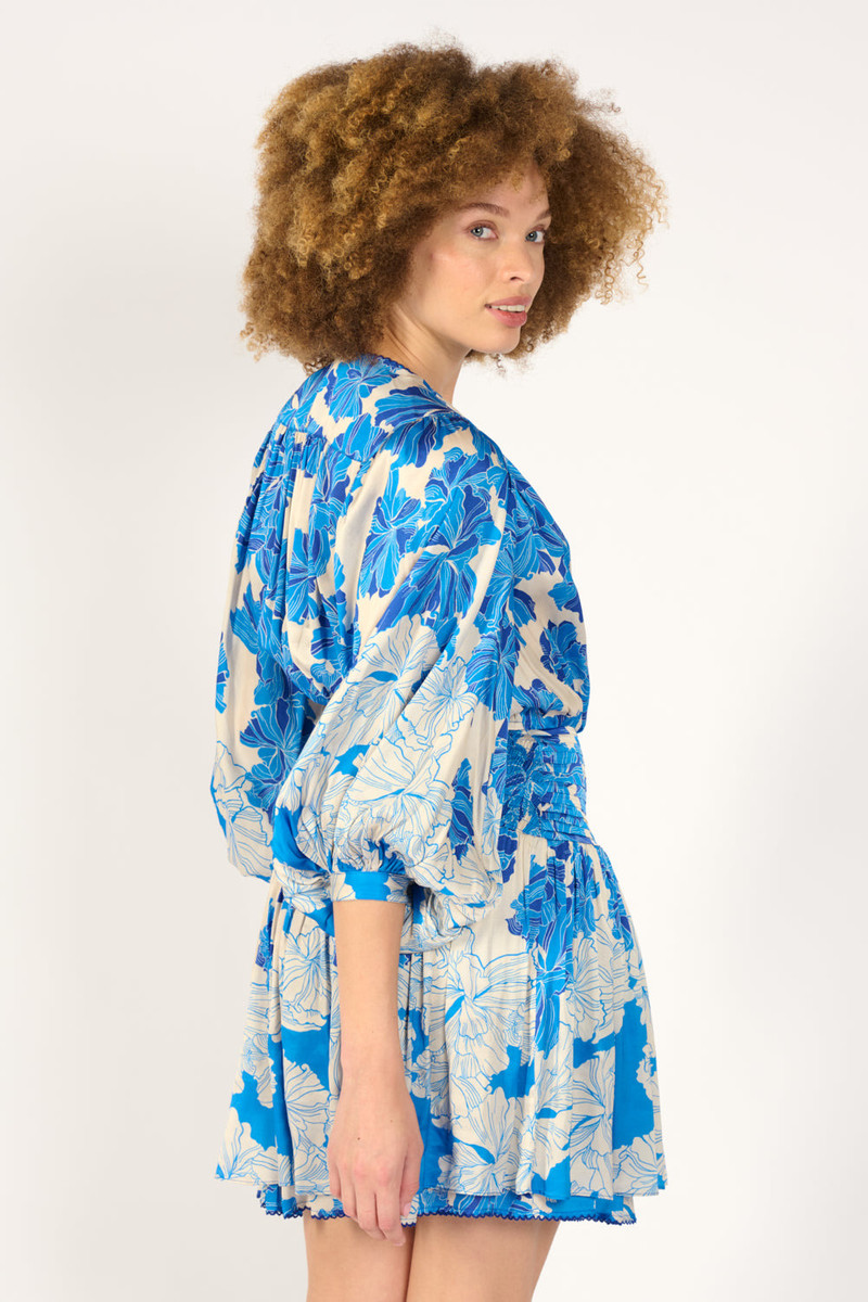 Mini Dress Colleen - Blue Flower Bunch 4