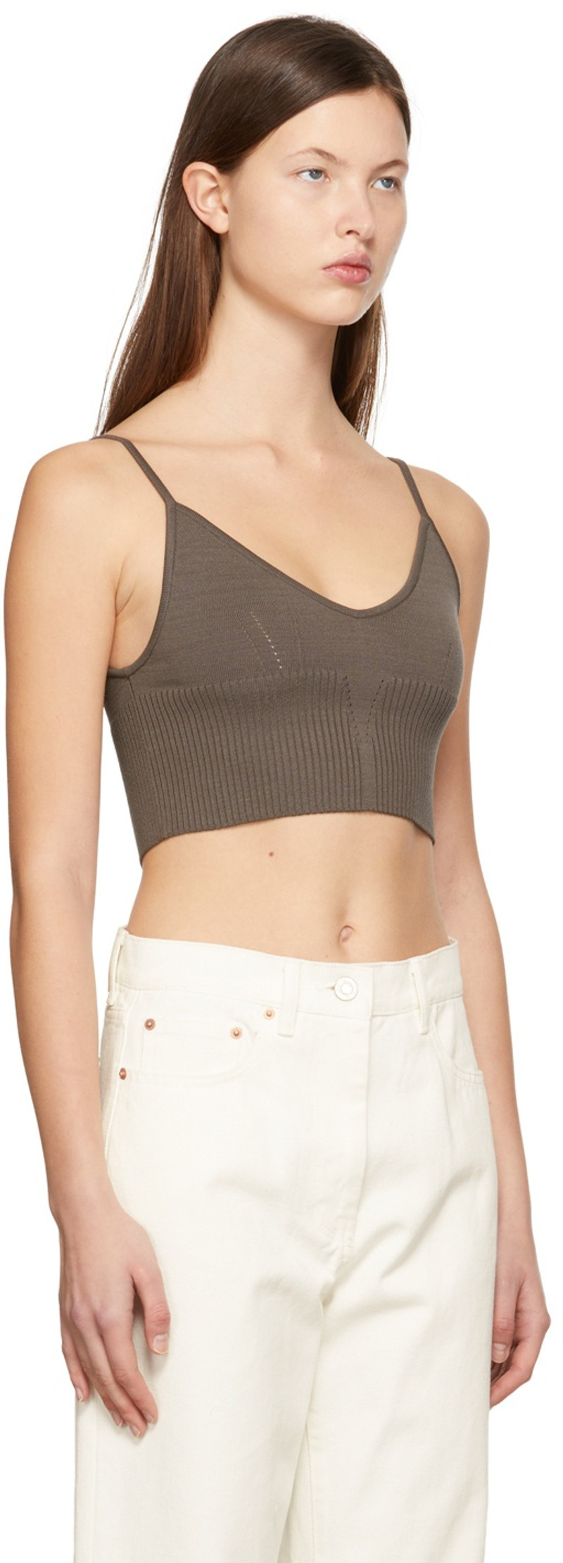 SYSTEM Khaki Rayon Top outlook
