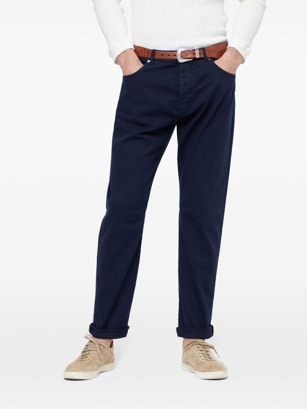 straight-leg cotton trousers - 3