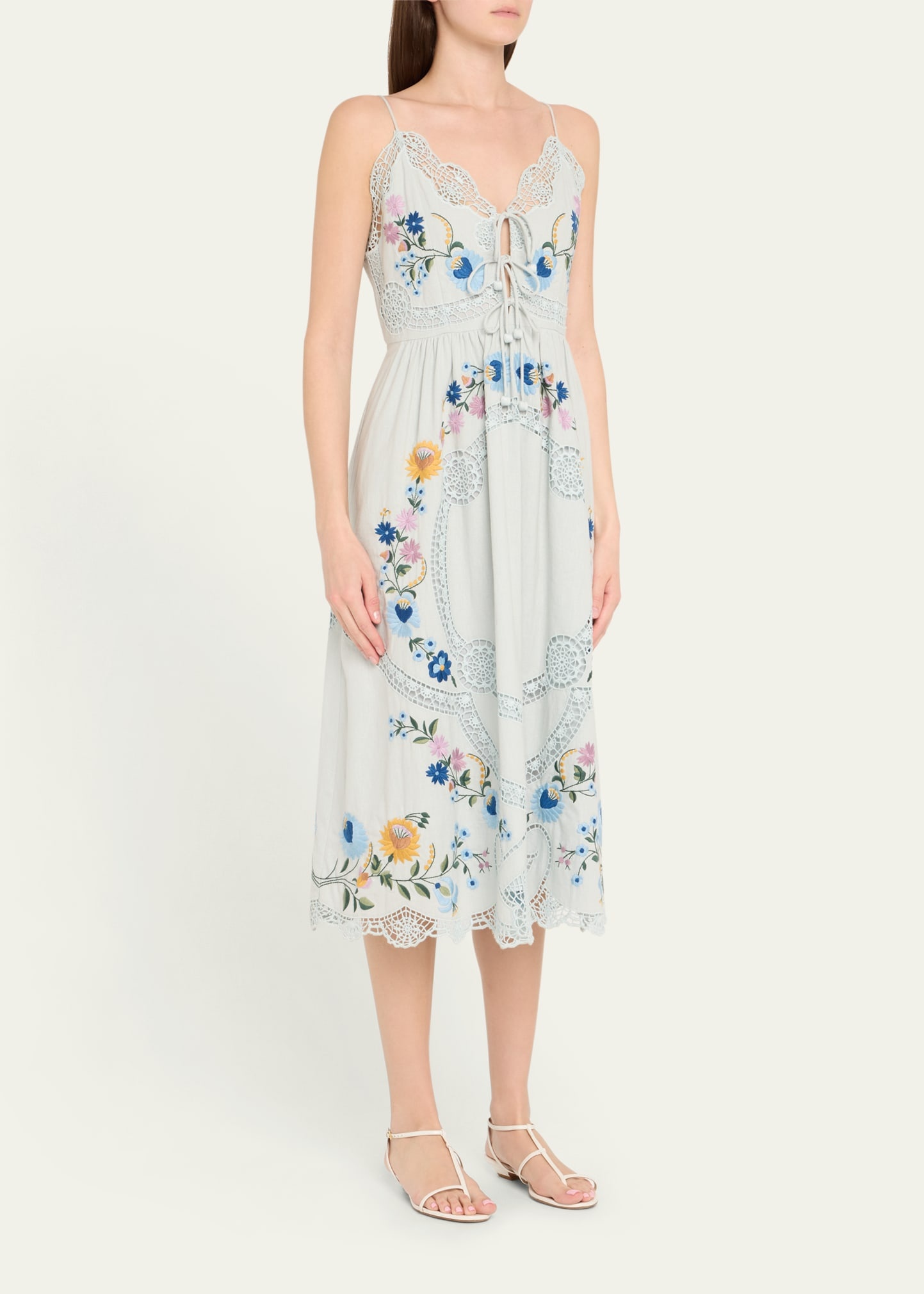 Celia Floral Embroidered Slip Dress - 4