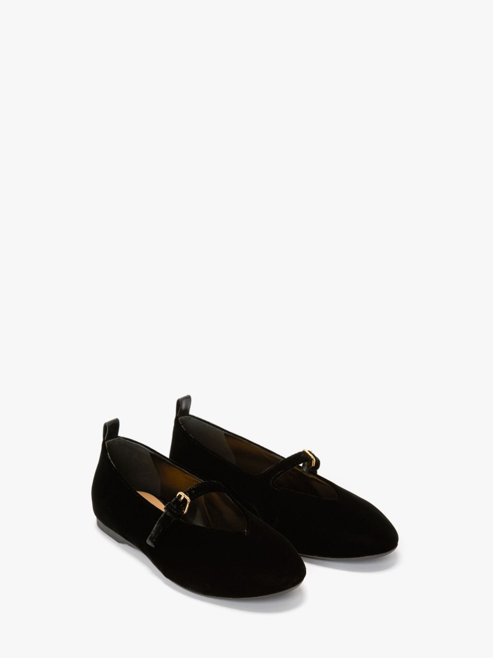VELVET BALLERINAS WITH STRAP - 2