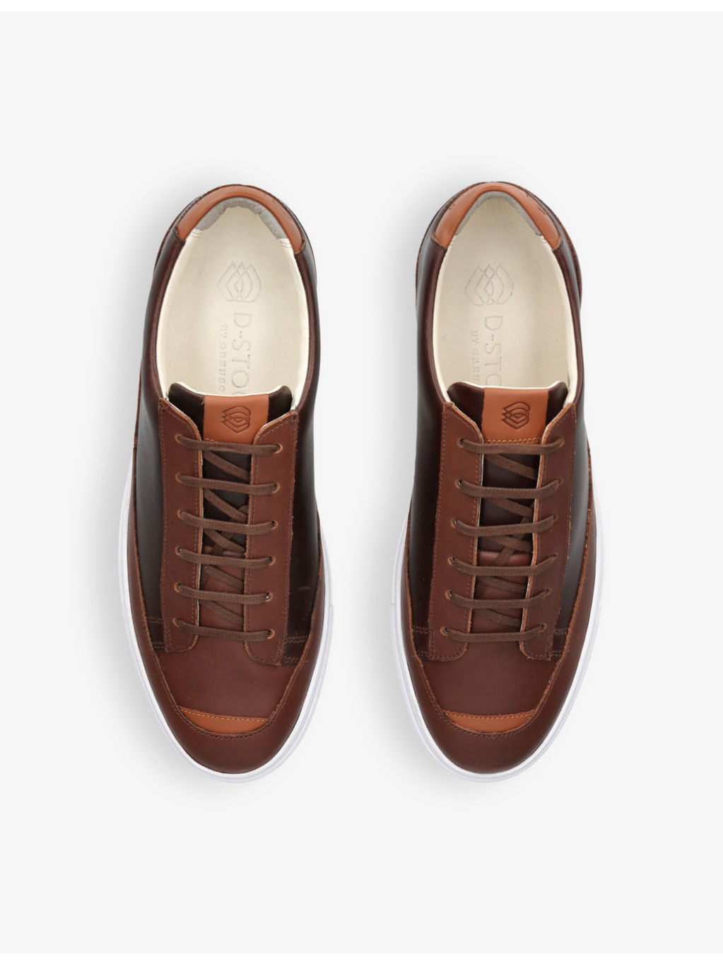D-Stock recycled-leather low-top trainers - 2