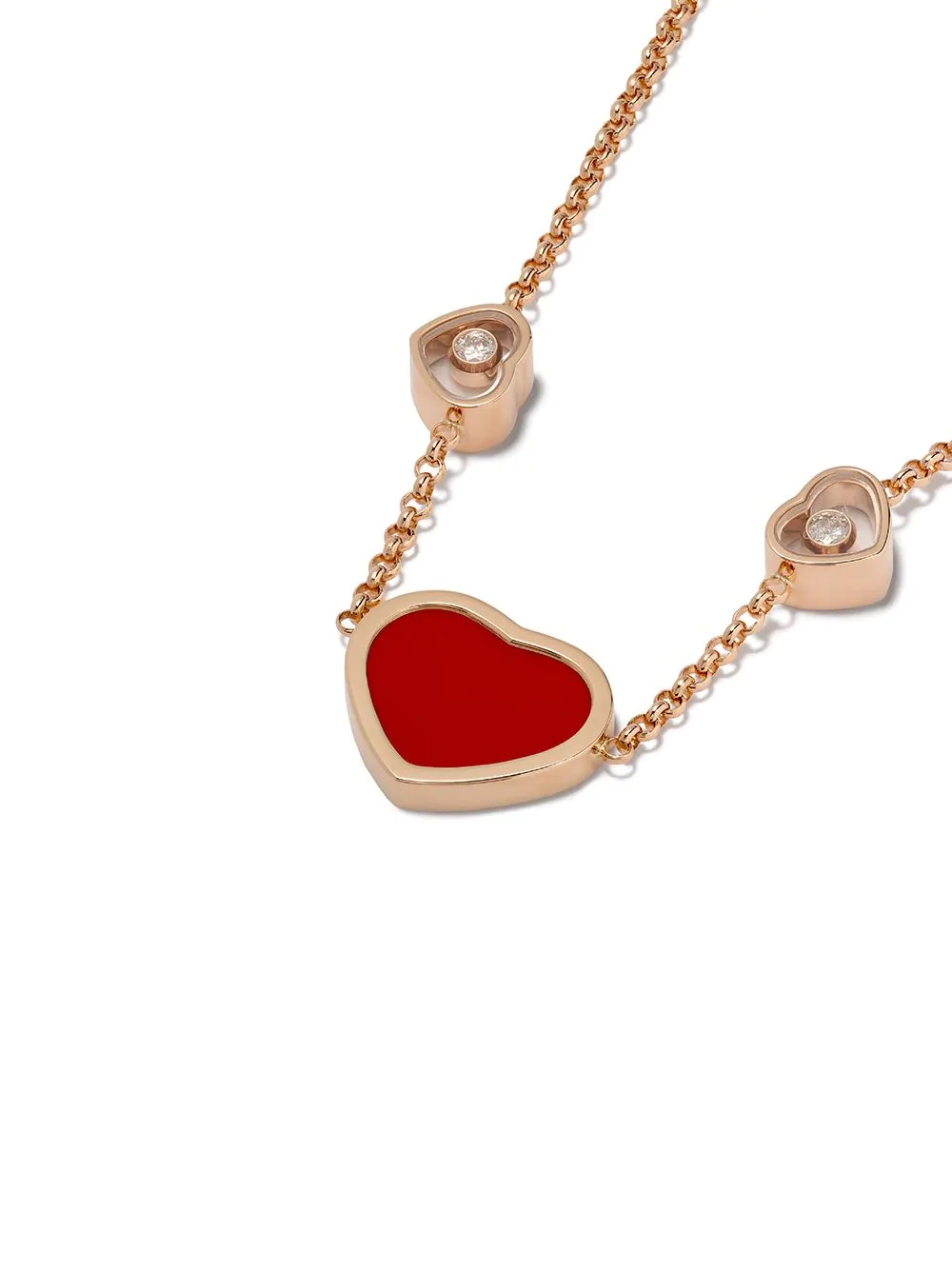 18kt rose gold Happy Hearts necklace - 3