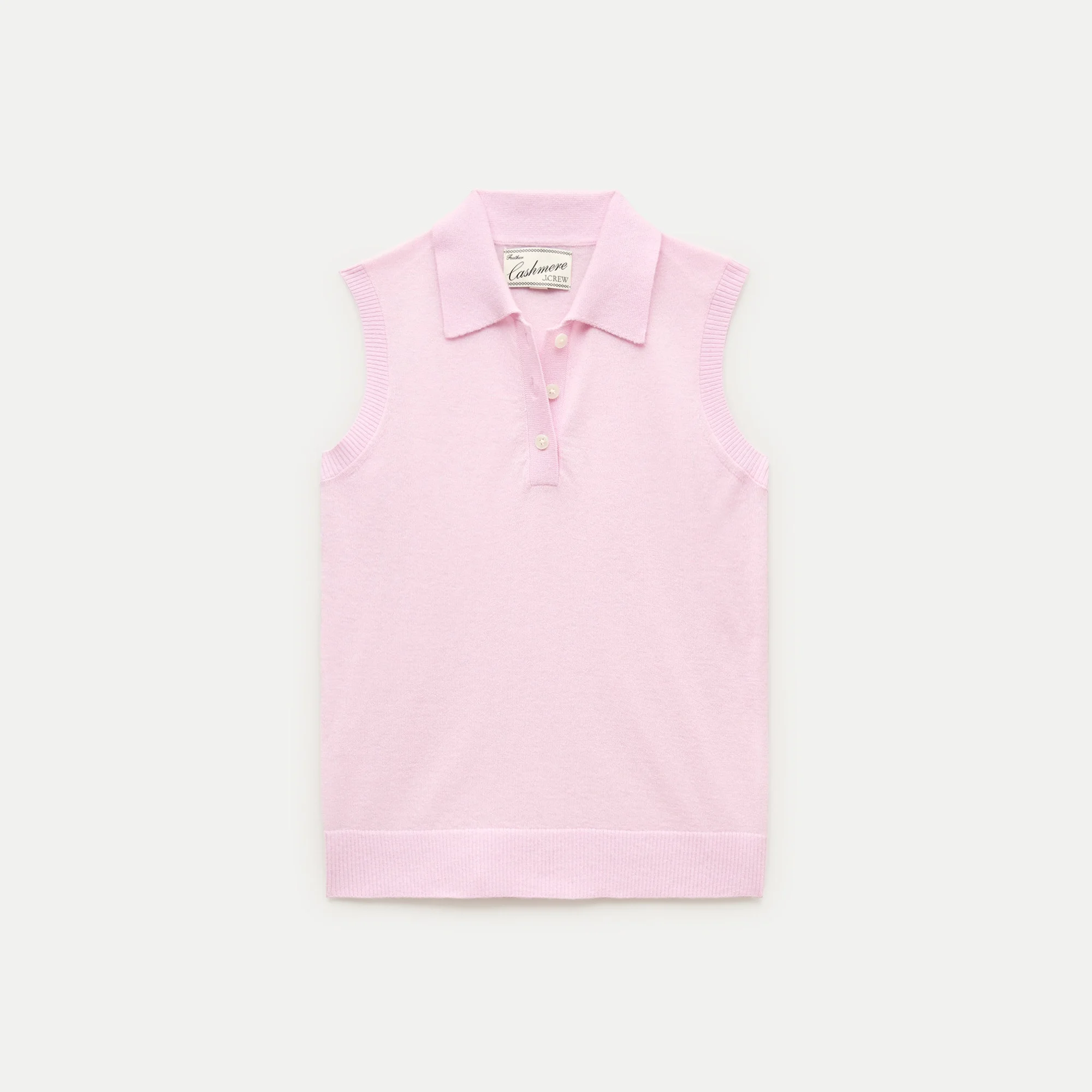 Featherweight cashmere polo sweater shell - 1