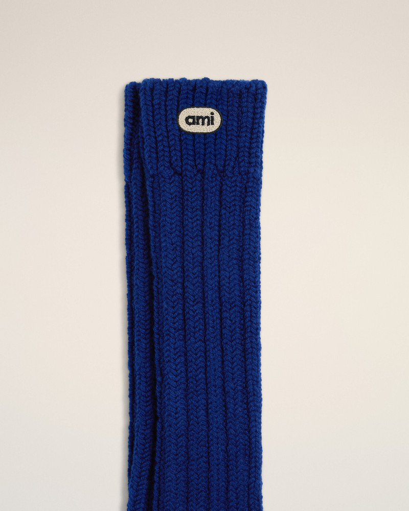 BLUE WOOL SOCKS WITH AMI PATCH 3