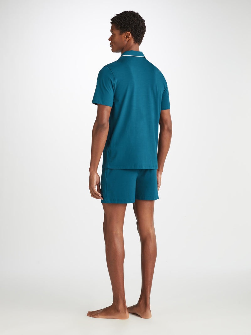 Men's Short Pajamas Basel Micro Modal Stretch Poseidon Blue - 4