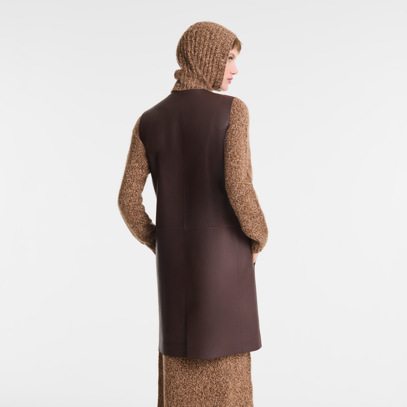Longchamp Sleeveless jacket Ebony - Leather outlook